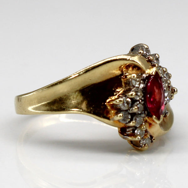 Ruby & Diamond Cocktail Ring | 0.15ct | 0.12ctw | SZ 6 |