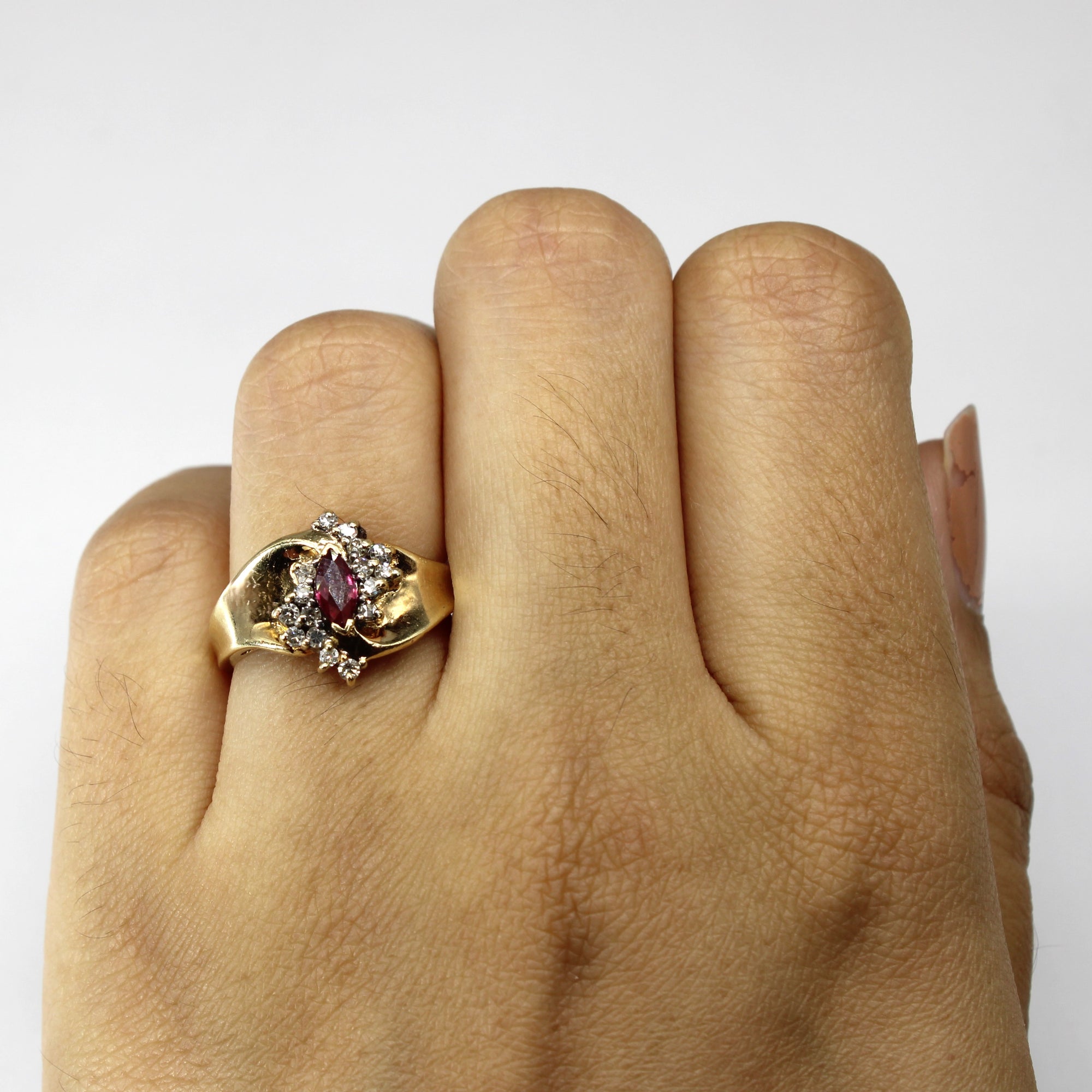 Ruby & Diamond Cocktail Ring | 0.15ct | 0.12ctw | SZ 6 |