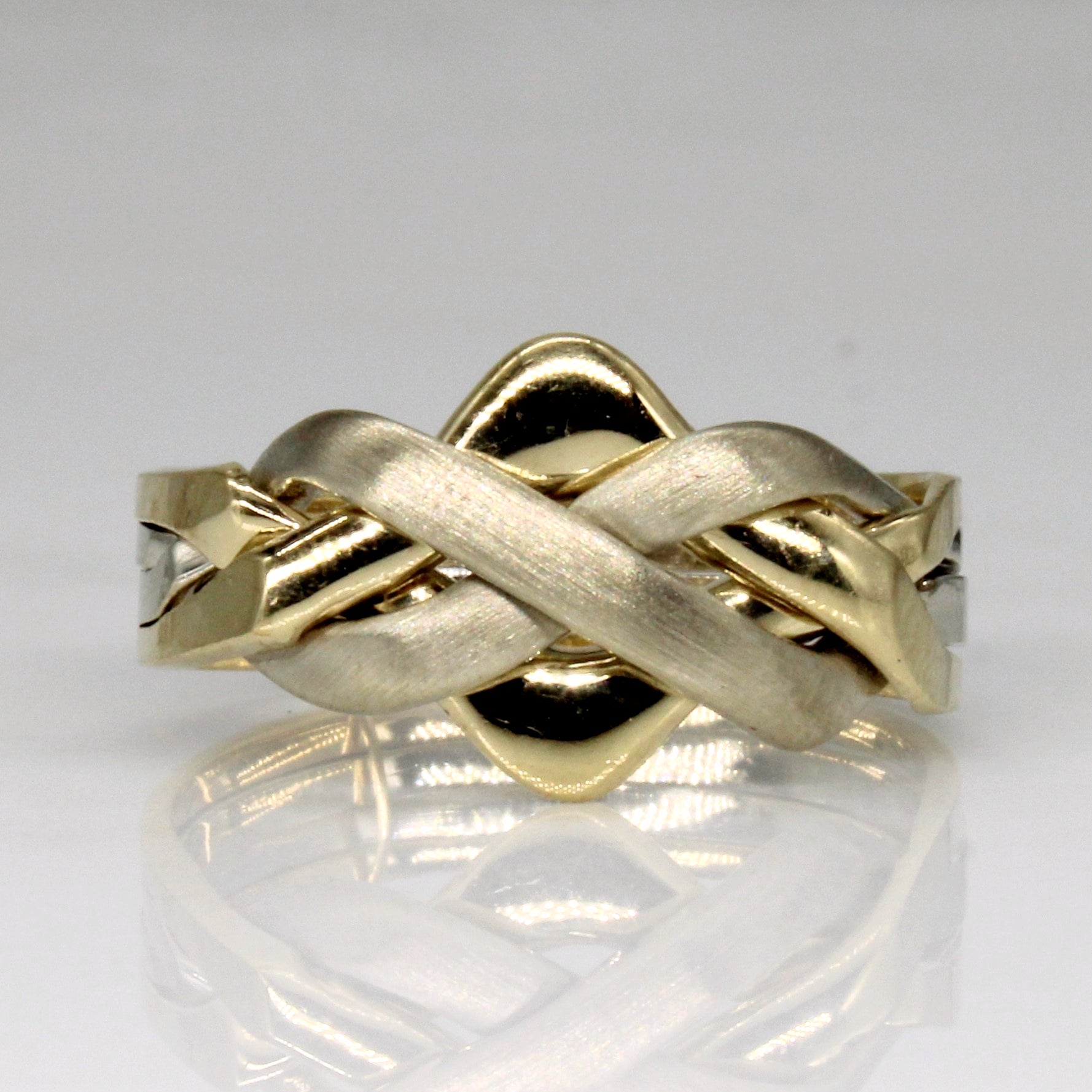 18k Two Tone Gold Solved Puzzle Ring | SZ 9 |