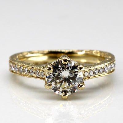 Cathedral Set Diamond Engagement Ring | 1.29ctw SI2 K | SZ 5.75 |