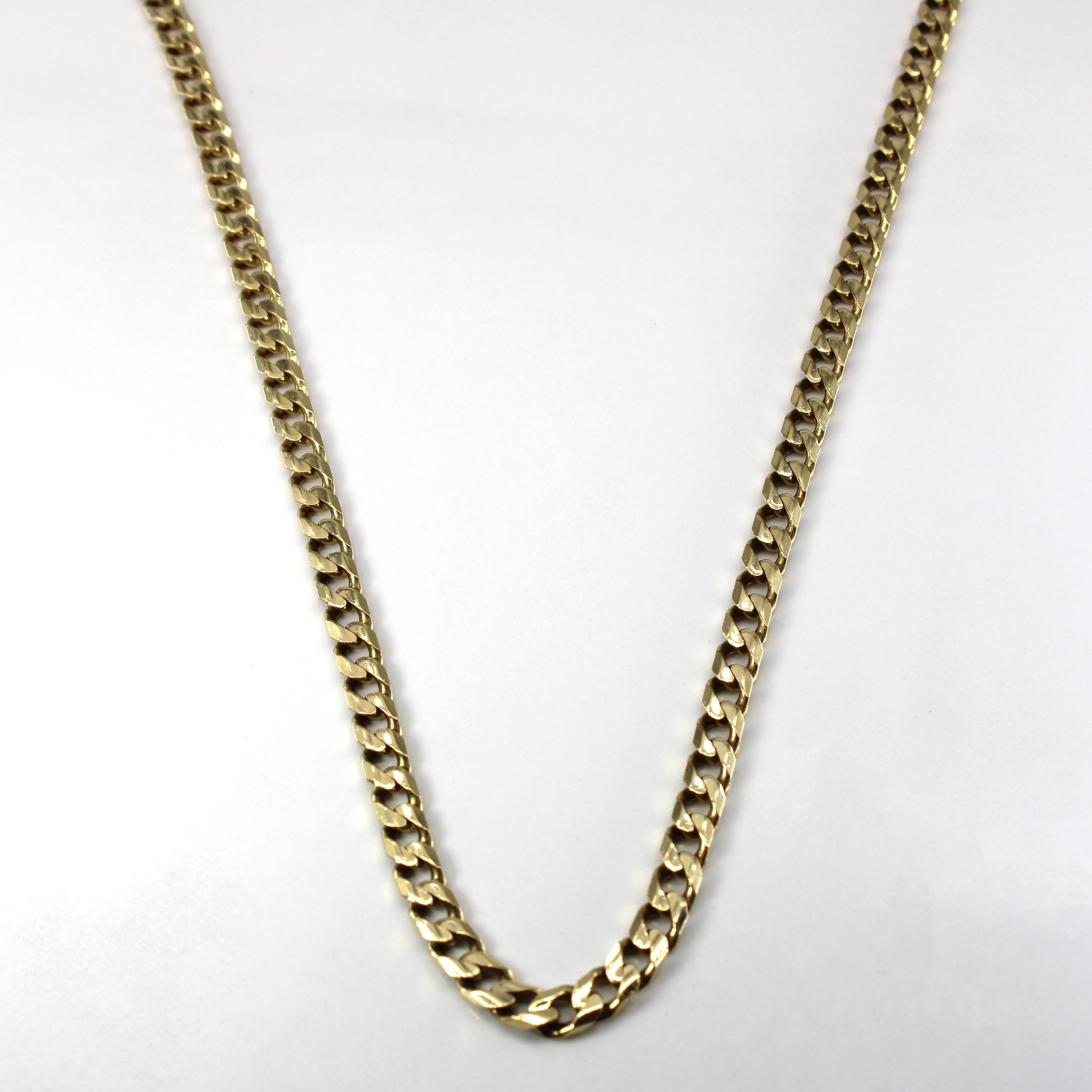 10k Yellow Gold Curb Link Chain | 24"|