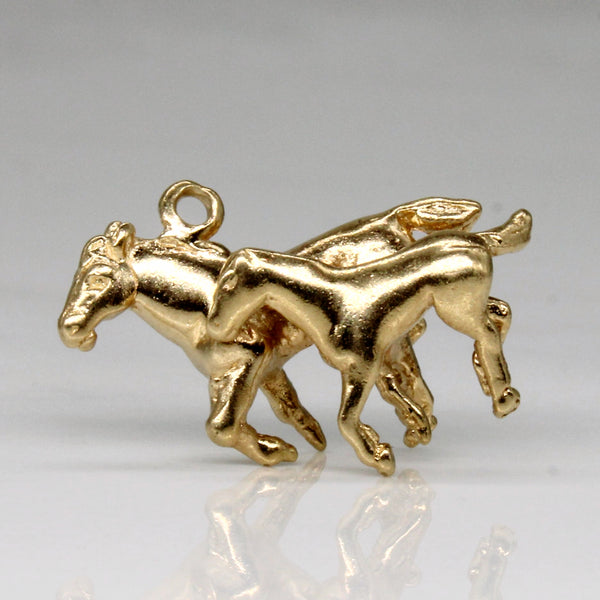 14k Yellow Gold Horse Pendant