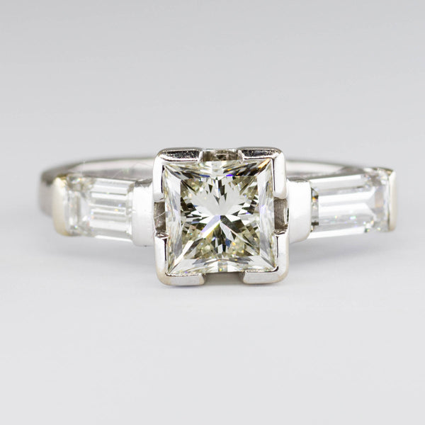 Princess Cut Canadian Diamond Accented Ring | 2.90 ctw VS1 K | SZ 7.25