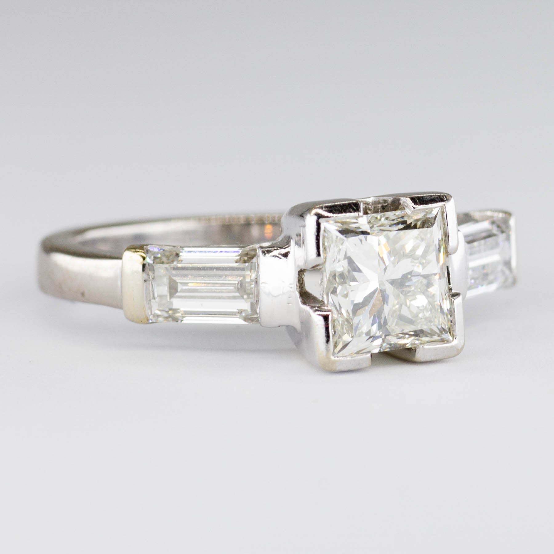Princess Cut Canadian Diamond Accented Ring | 2.90 ctw VS1 K | SZ 7.25