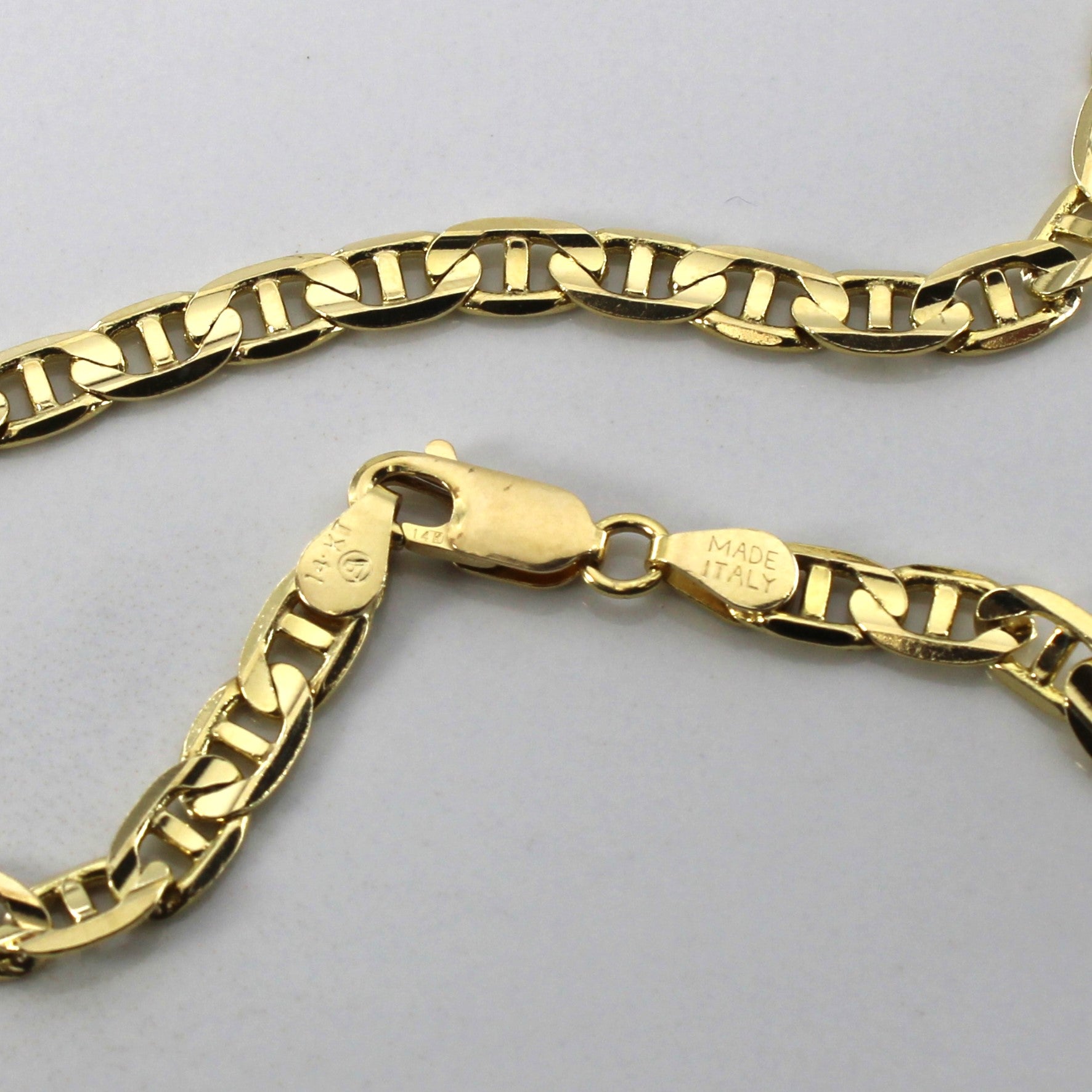 14k Yellow Gold Anchor Chain Necklace | 18"|