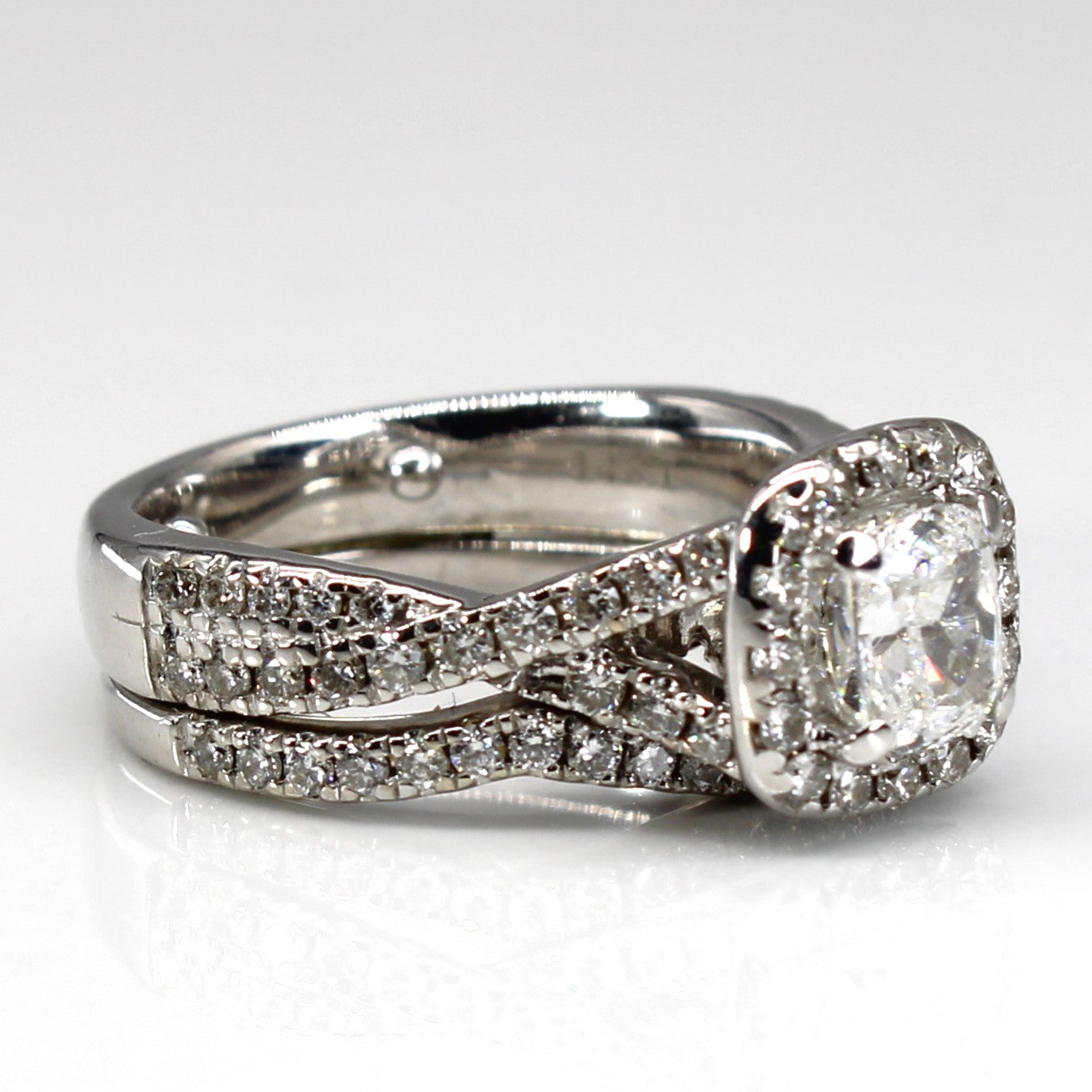 Halo Diamond Soldered Engagement Ring | 1.24ctw I1 G/H | SZ 5 |