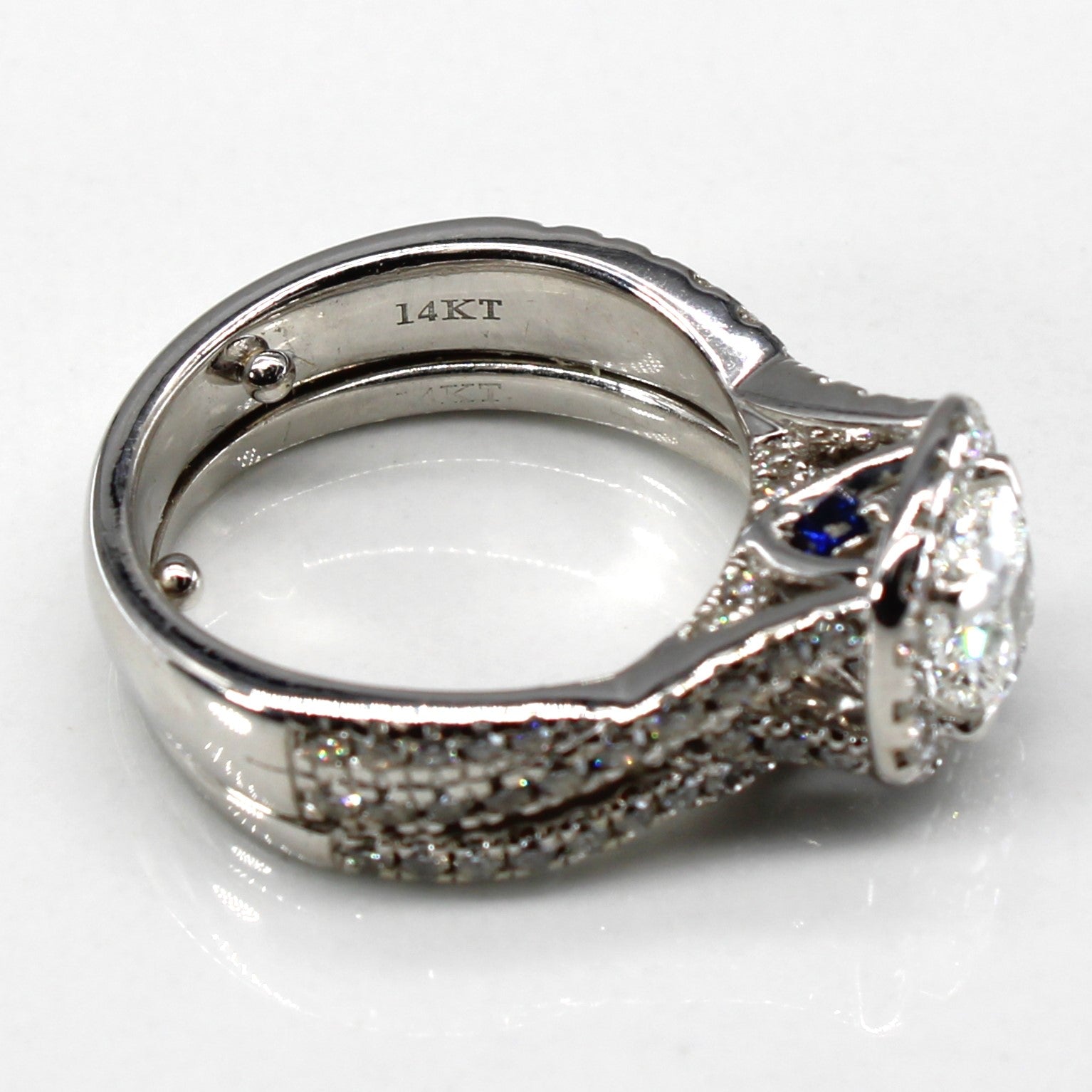Halo Diamond Soldered Engagement Ring | 1.24ctw I1 G/H | SZ 5 |