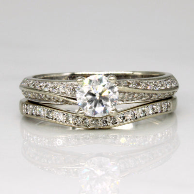 Diamond Wedding Ring Set | 0.82ctw | SZ 6.25 |