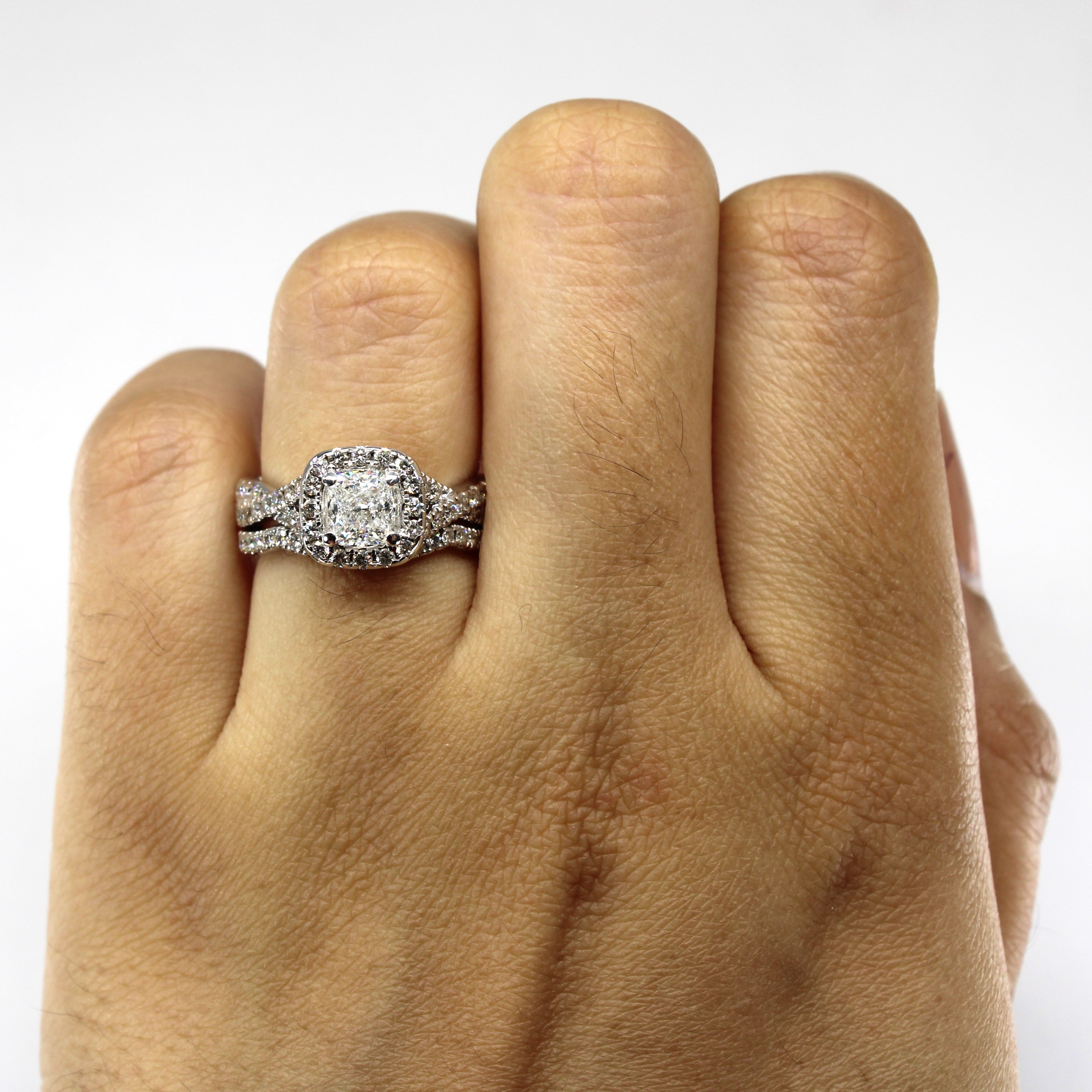 Halo Diamond Soldered Engagement Ring | 1.24ctw I1 G/H | SZ 5 |
