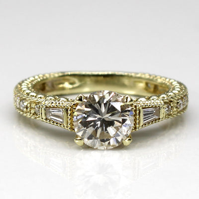 Milgrain Detail Diamond Engagement Ring |1.24ctw I1/I2 I/J | SZ 4.5 |