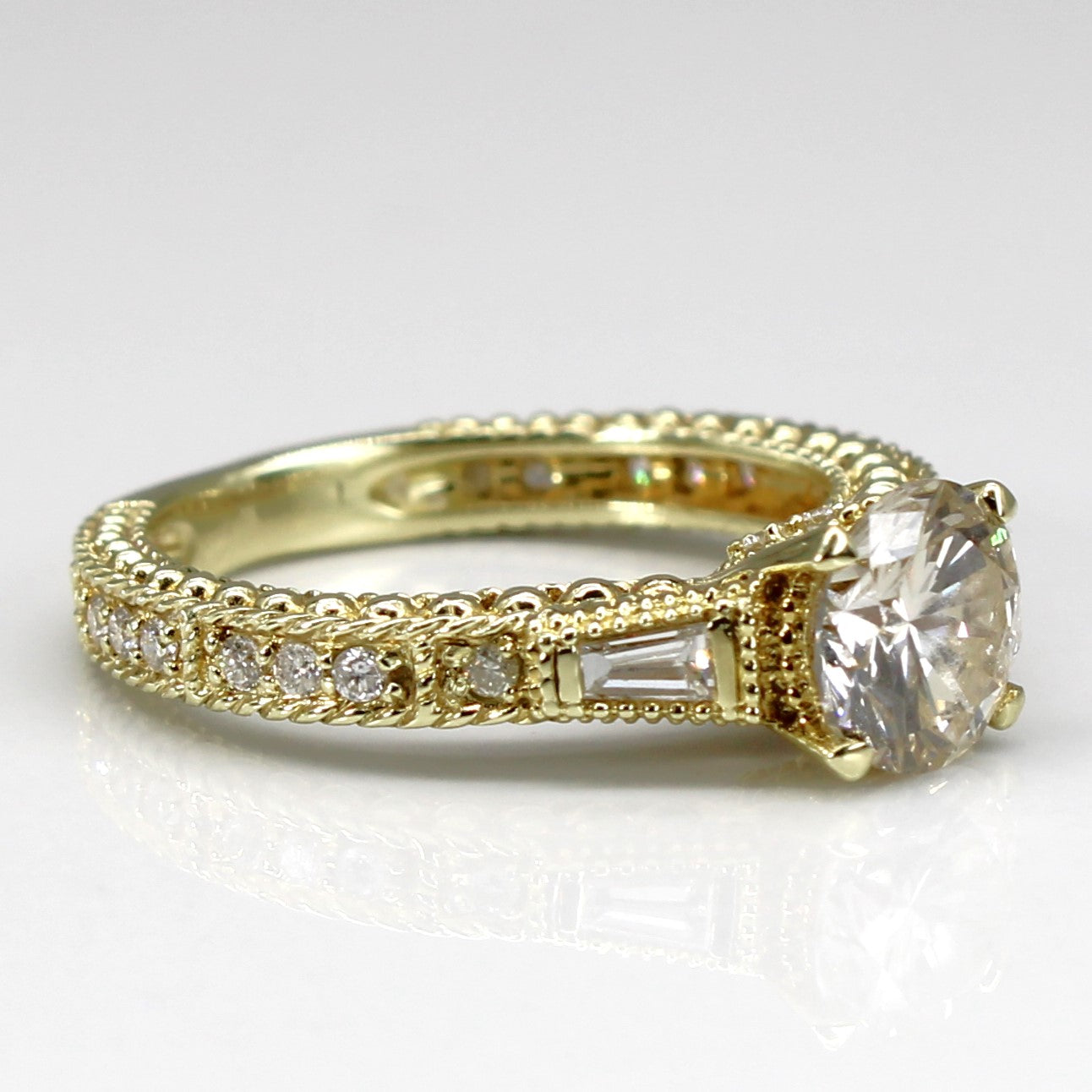 Milgrain Detail Diamond Engagement Ring |1.24ctw I1/I2 I/J | SZ 4.5 |