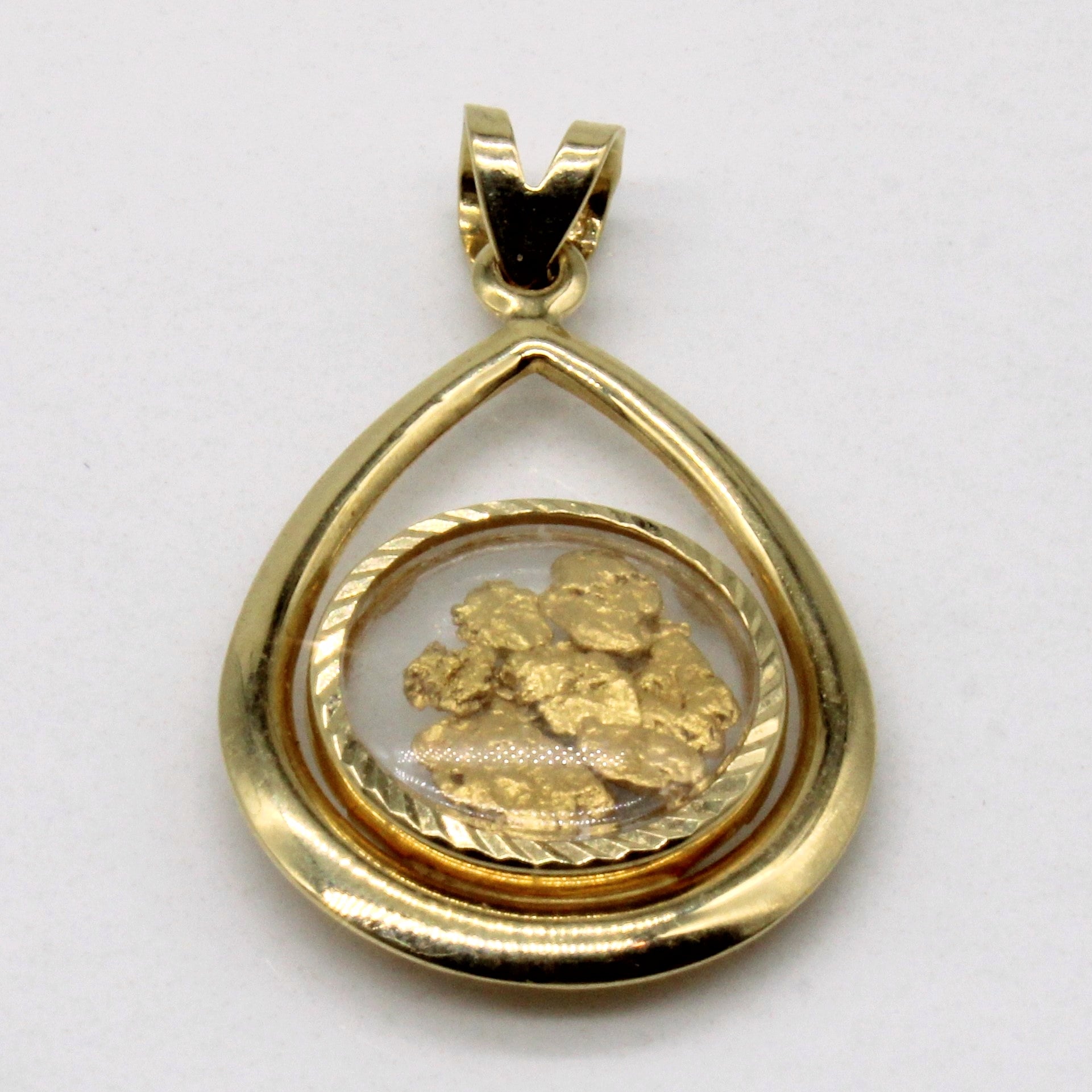 14k Yellow Gold Nugget Pendant