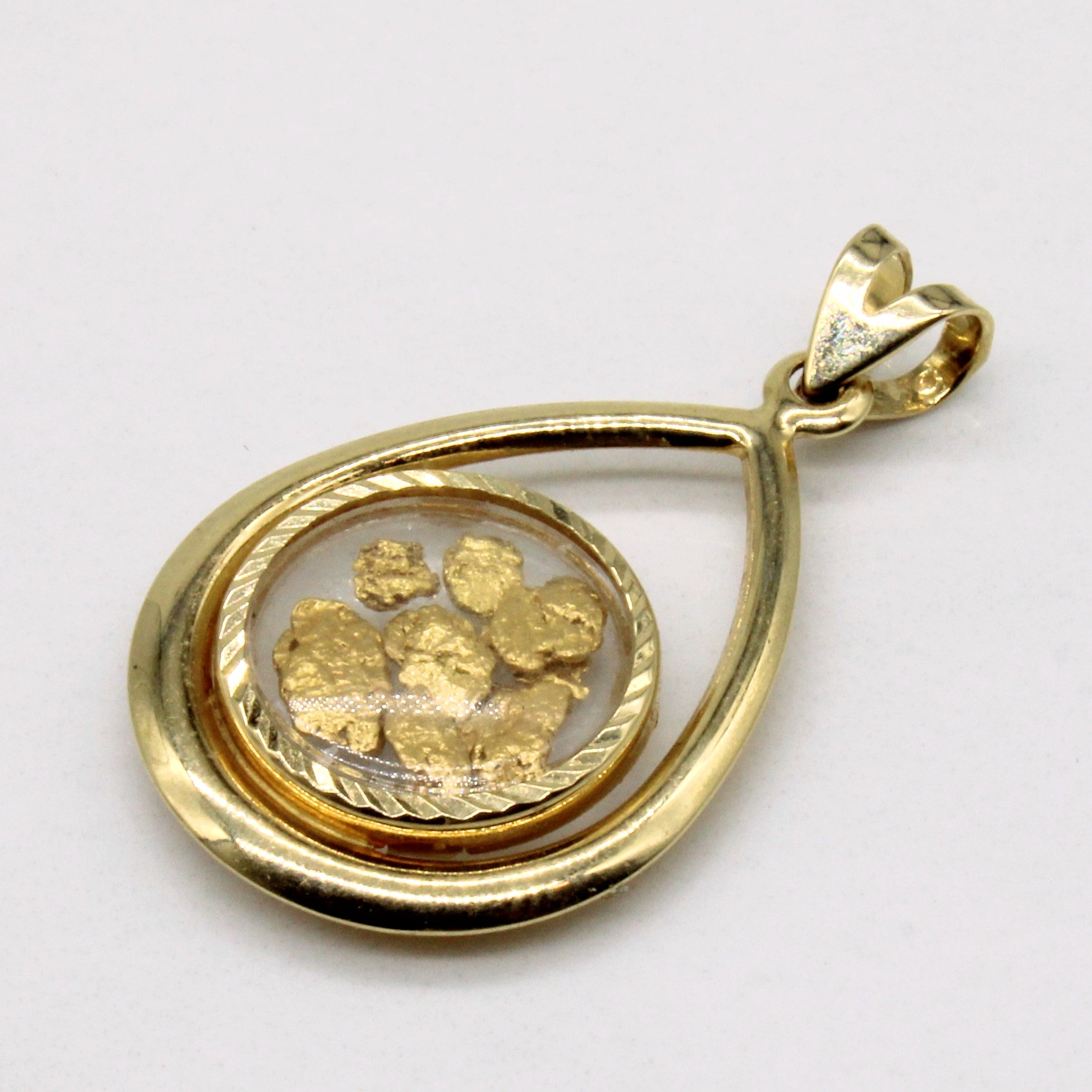 14k Yellow Gold Nugget Pendant