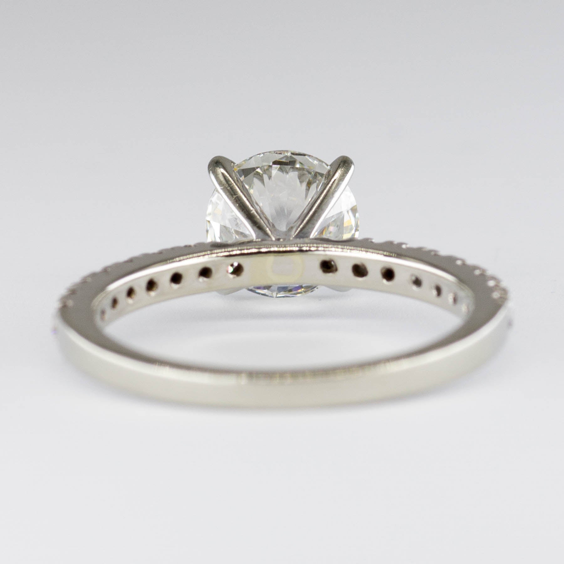 GIA Certified 19k White Gold Accented Diamond Solitaire | 1.50ct SI1 I | SZ 7.25