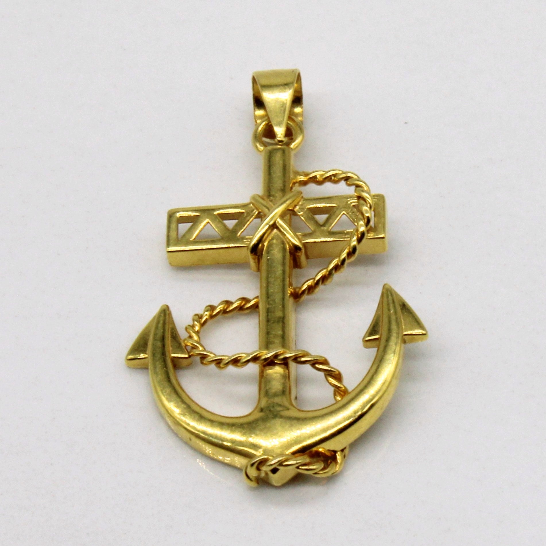 18k Yellow Gold Anchor Pendant – 100 Ways