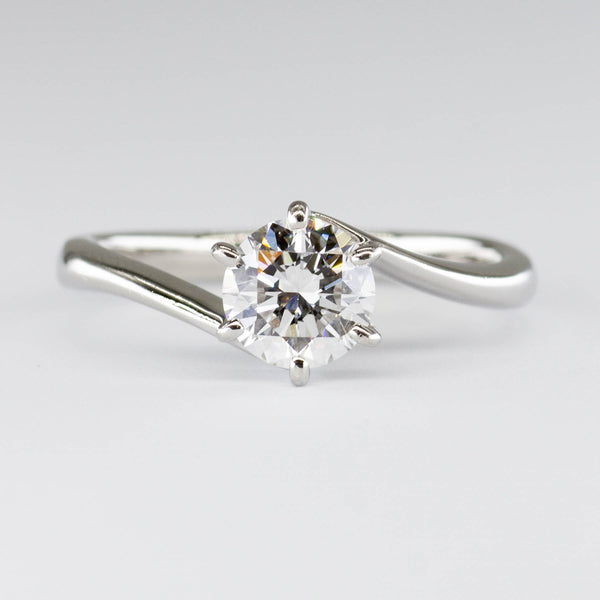 GIA Certified Platinum and Diamond Bypass Solitaire | 1.05ct VVS2 D | SZ 7.5
