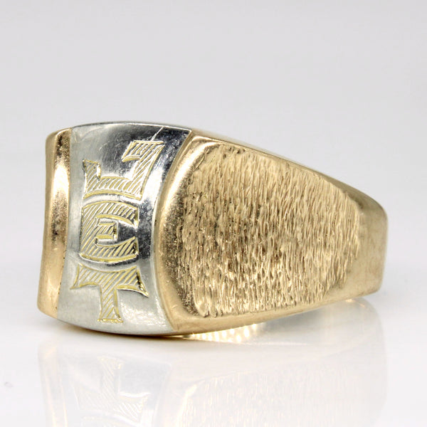 10k Two Tone Gold 'JET' Ring | SZ 8.75 |