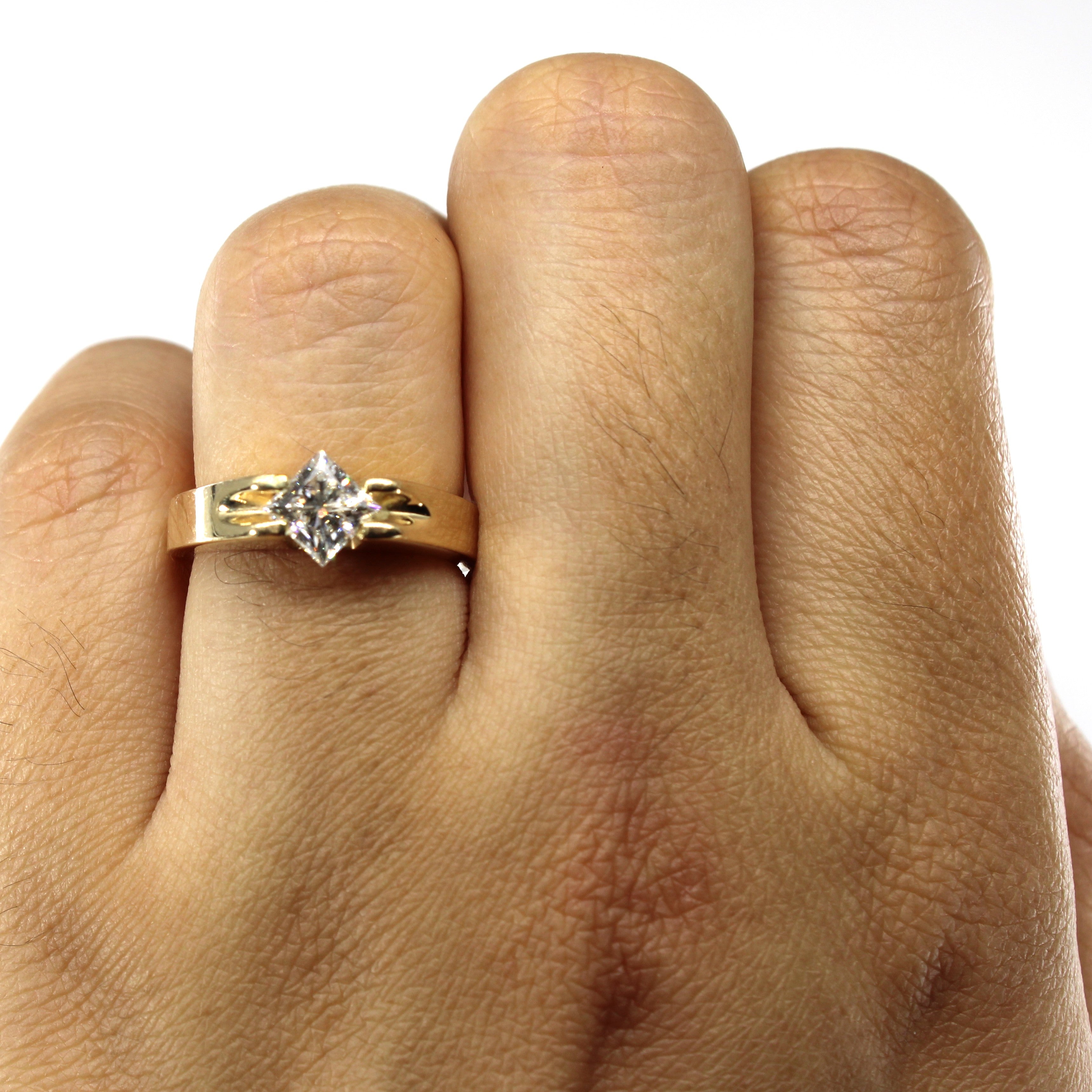 Solitaire Princess Diamond Ring | 0.77ct SI2 F | SZ 5 |
