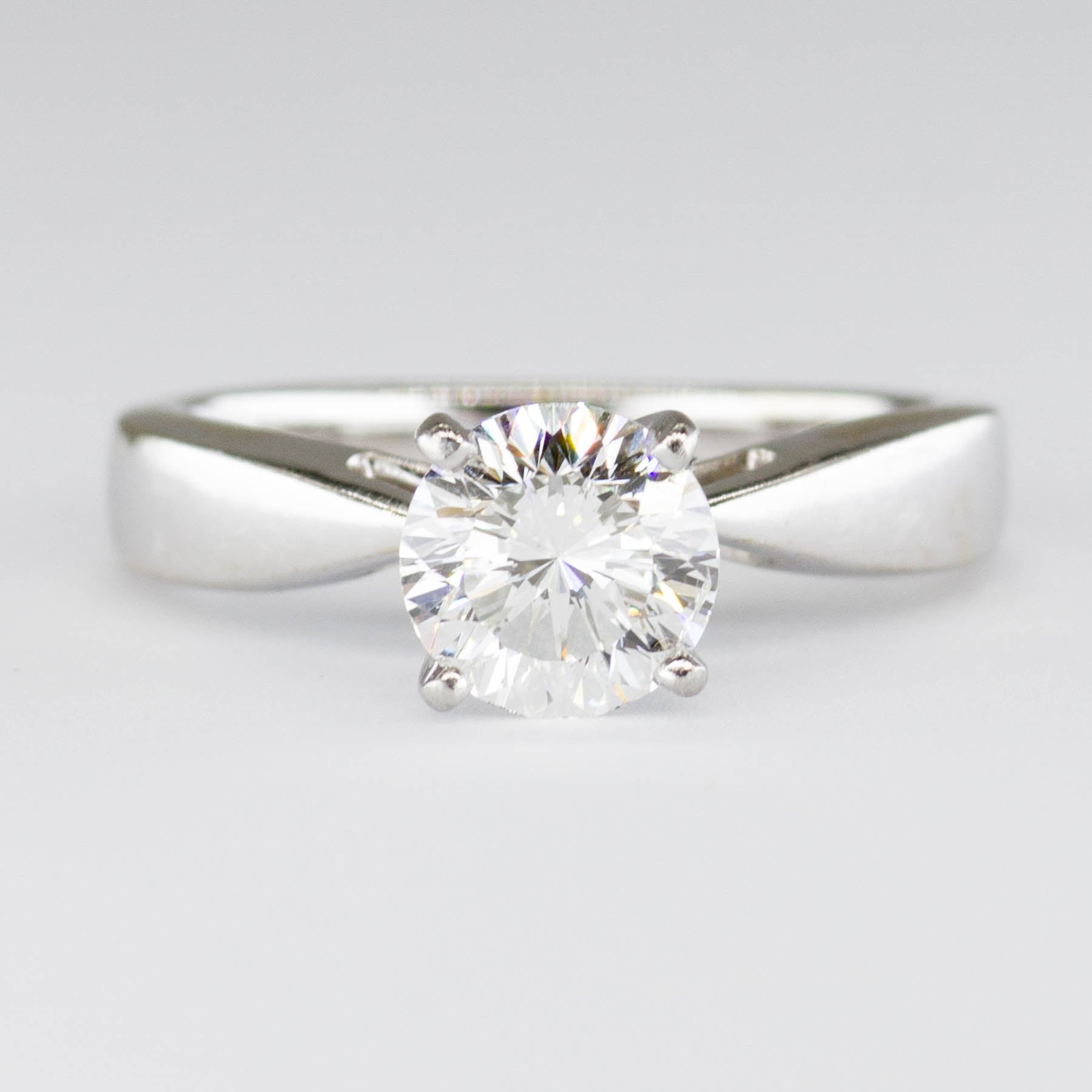 Bague de fiançailles solitaire en diamant canadien à 100 facettes | 1,07 ct SI2 H | Taille 4,5 | 