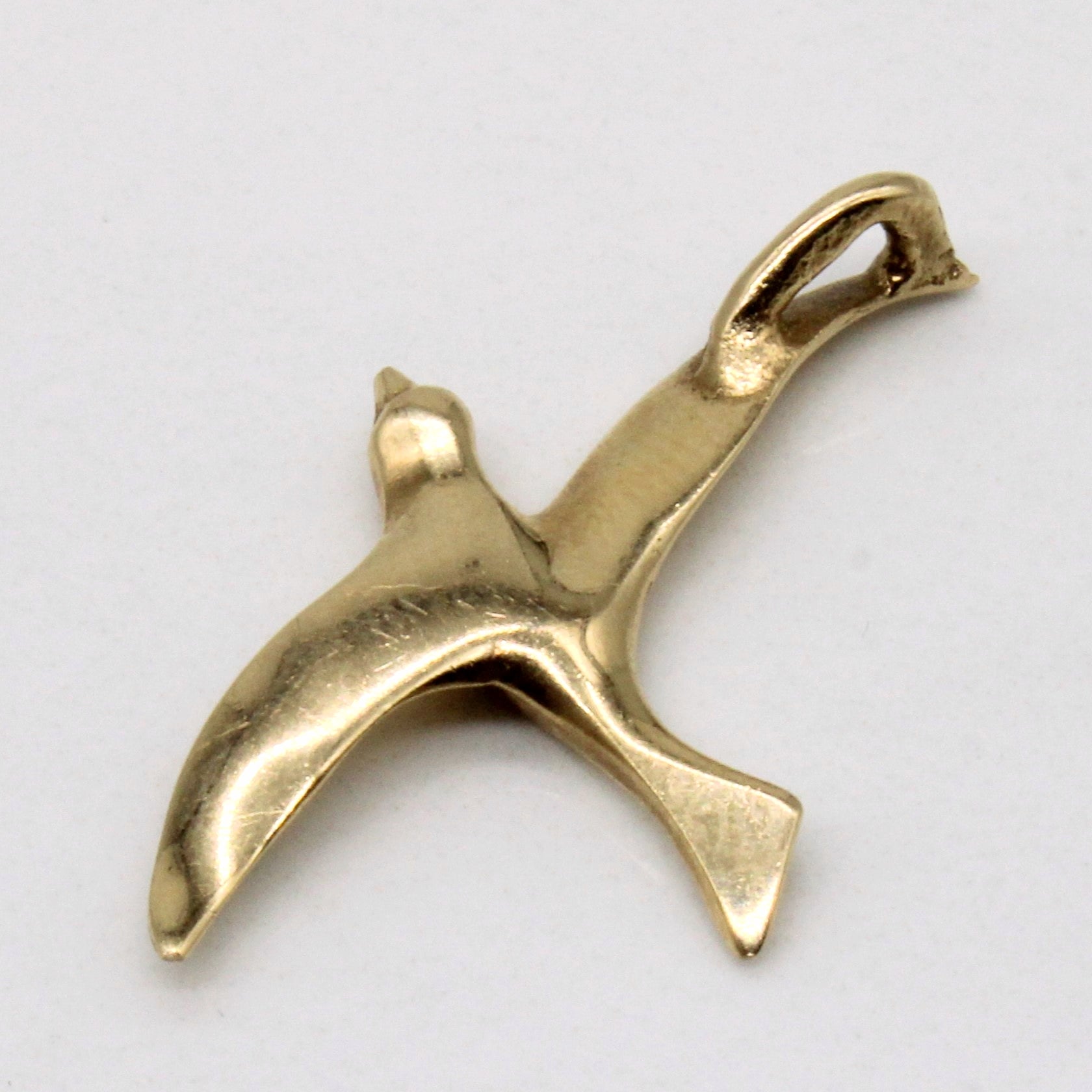 10k Yellow Gold Flying Bird Pendant