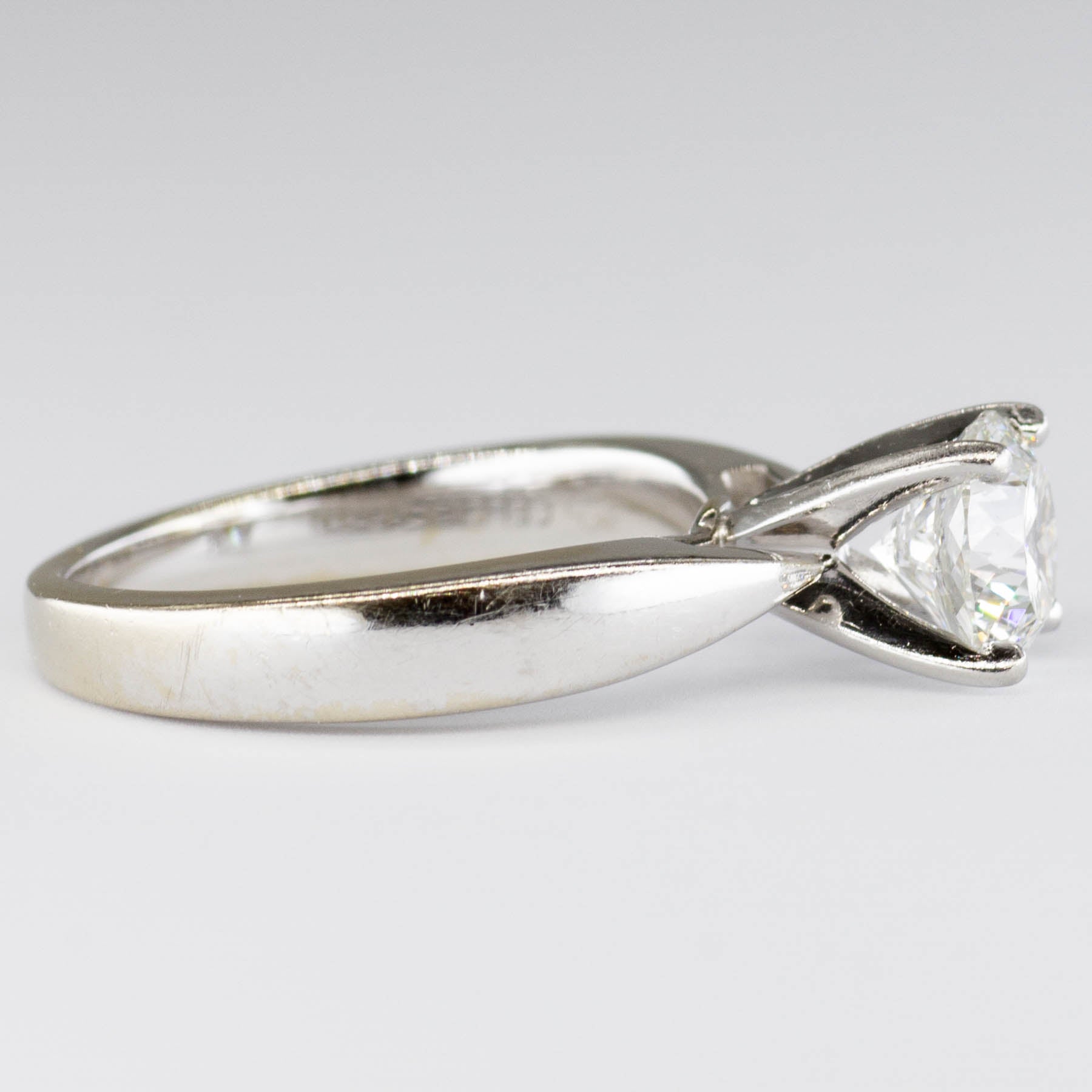 Bague de fiançailles solitaire en diamant canadien à 100 facettes | 1,07 ct SI2 H | Taille 4,5 | 