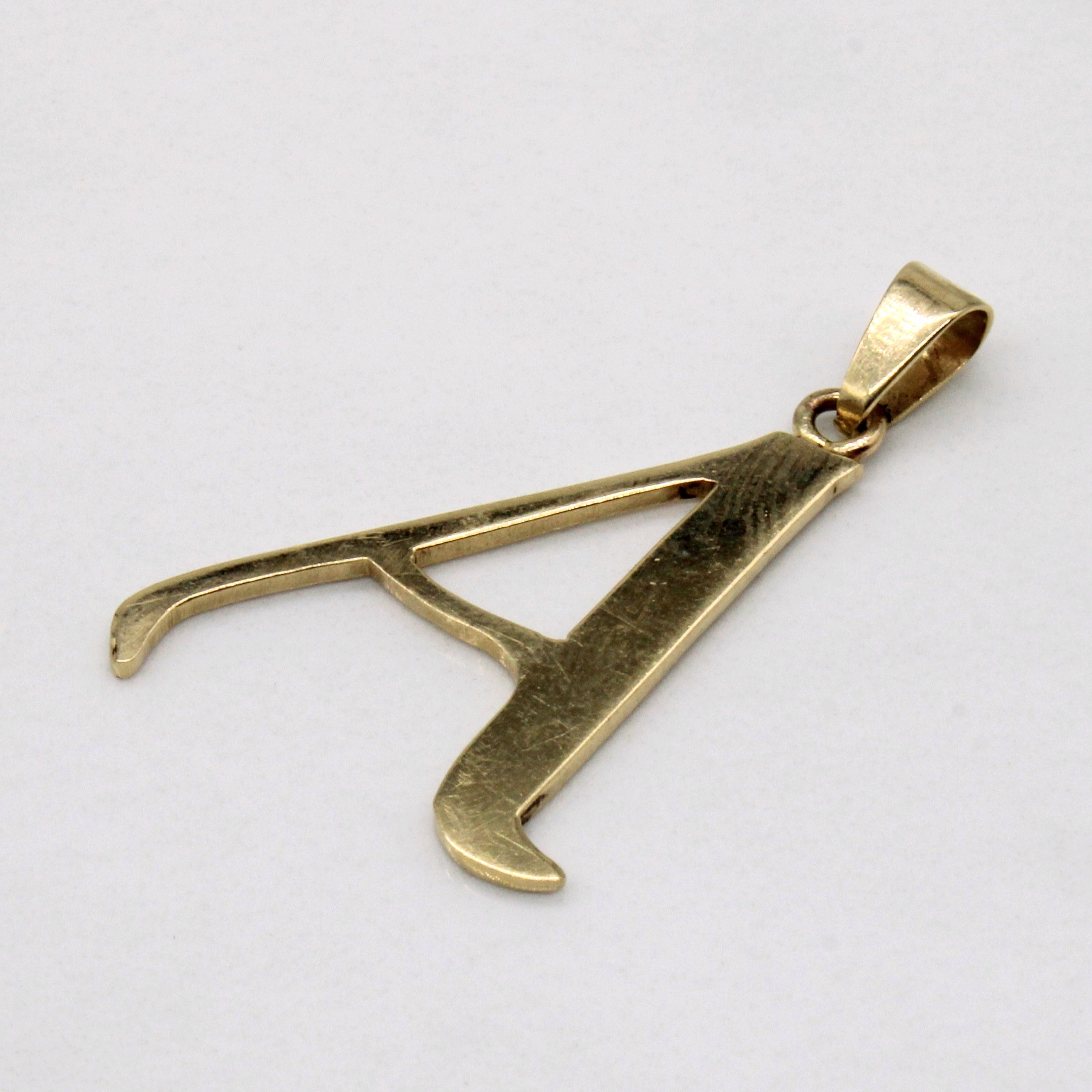 14k Yellow Gold 'A' Pendant