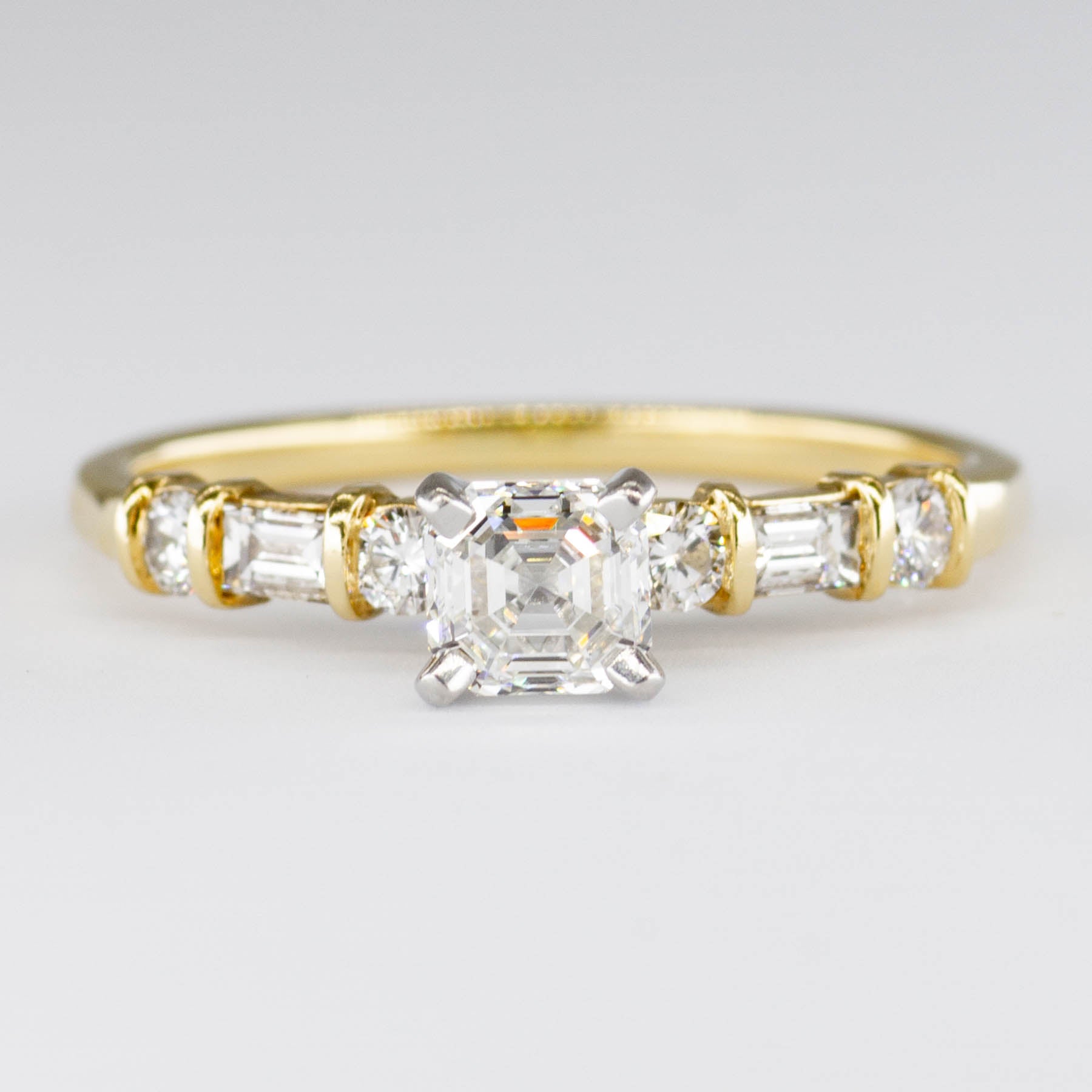 18k Yellow Gold Diamond accented Solitare | 0.72ct | SZ 9