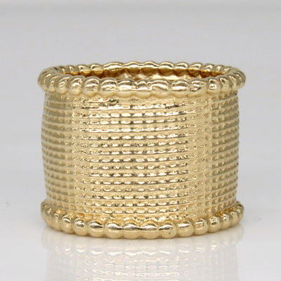 14k Yellow Gold Wide Band | SZ 6.5 |