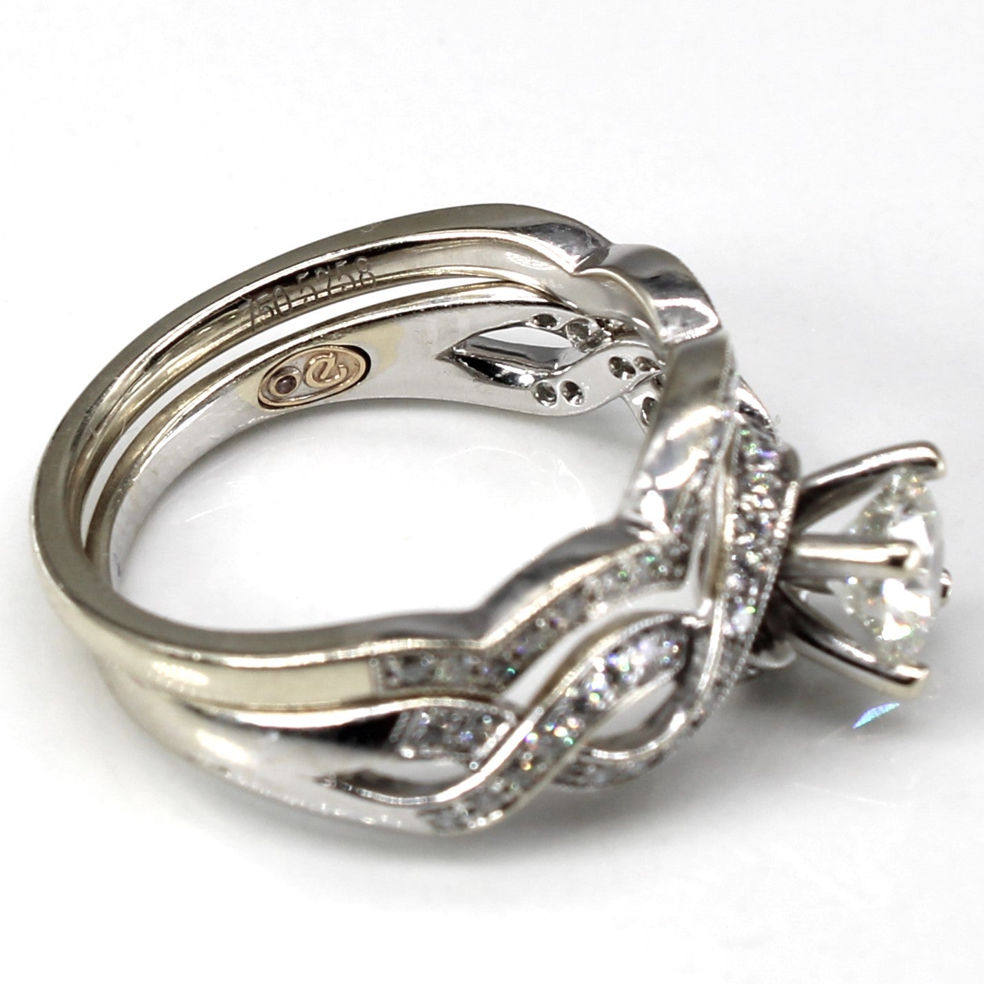 Crossover Diamond Engagement Ring Set | 1.08ctw VS2 I | SZ 7 |