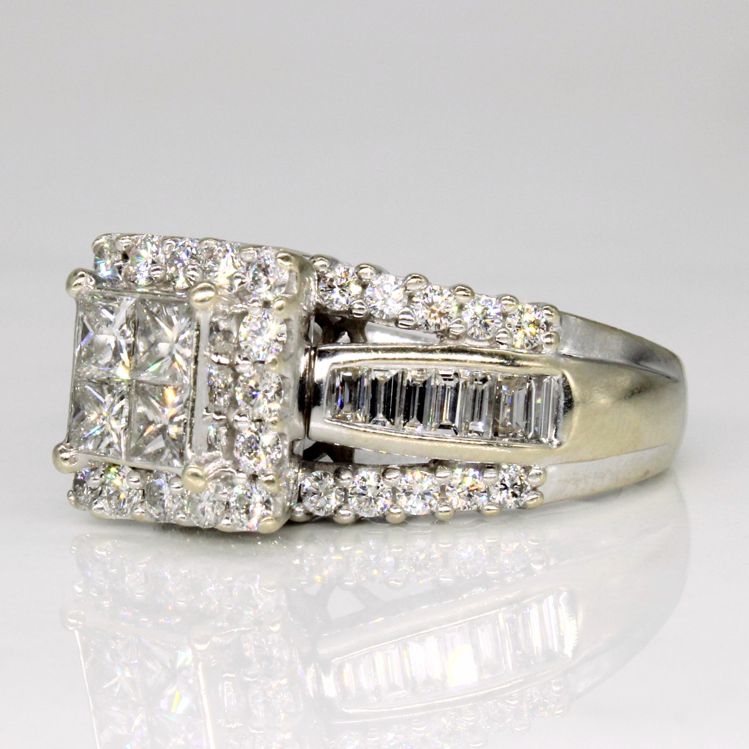 Diamond Cluster Engagement Ring | 2.30ctw | SZ 6.75 |