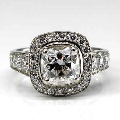Halo Diamond Engagement Ring | 2.87ctw SI2 G/H | SZ 6.25 |