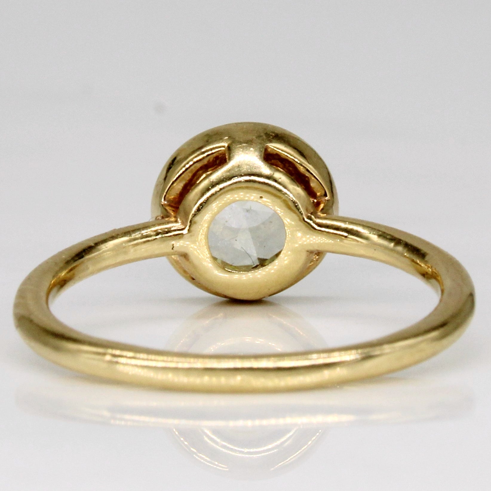 Antique Rose Cut Diamond Engagement Ring | 0.60ct Light Yellow VS2 | SZ 5.75 |