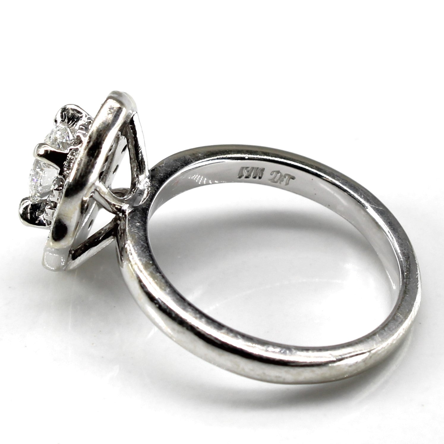 Bague de fiançailles en diamant style halo | 0,87 ct SI1 F | Taille 6 | 