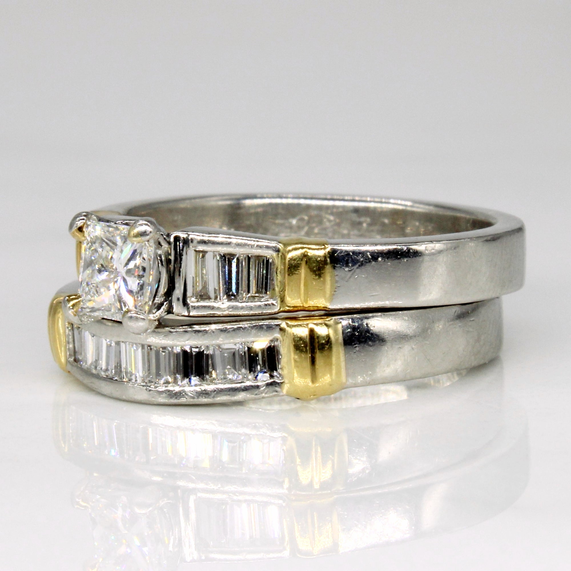 Diamond Wedding Ring Set | 0.87ctw | SZ 6.75 |
