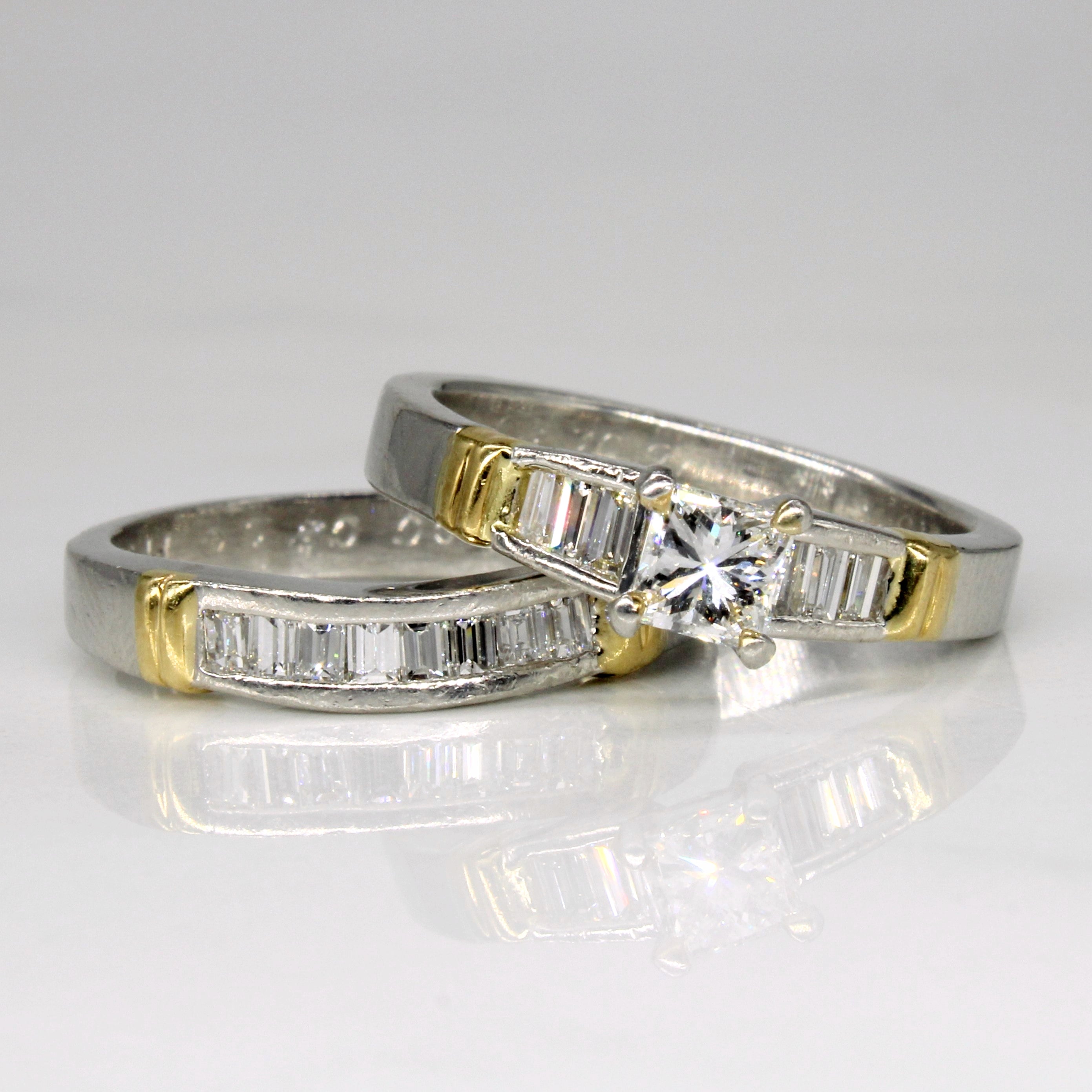 Diamond Wedding Ring Set | 0.87ctw | SZ 6.75 |