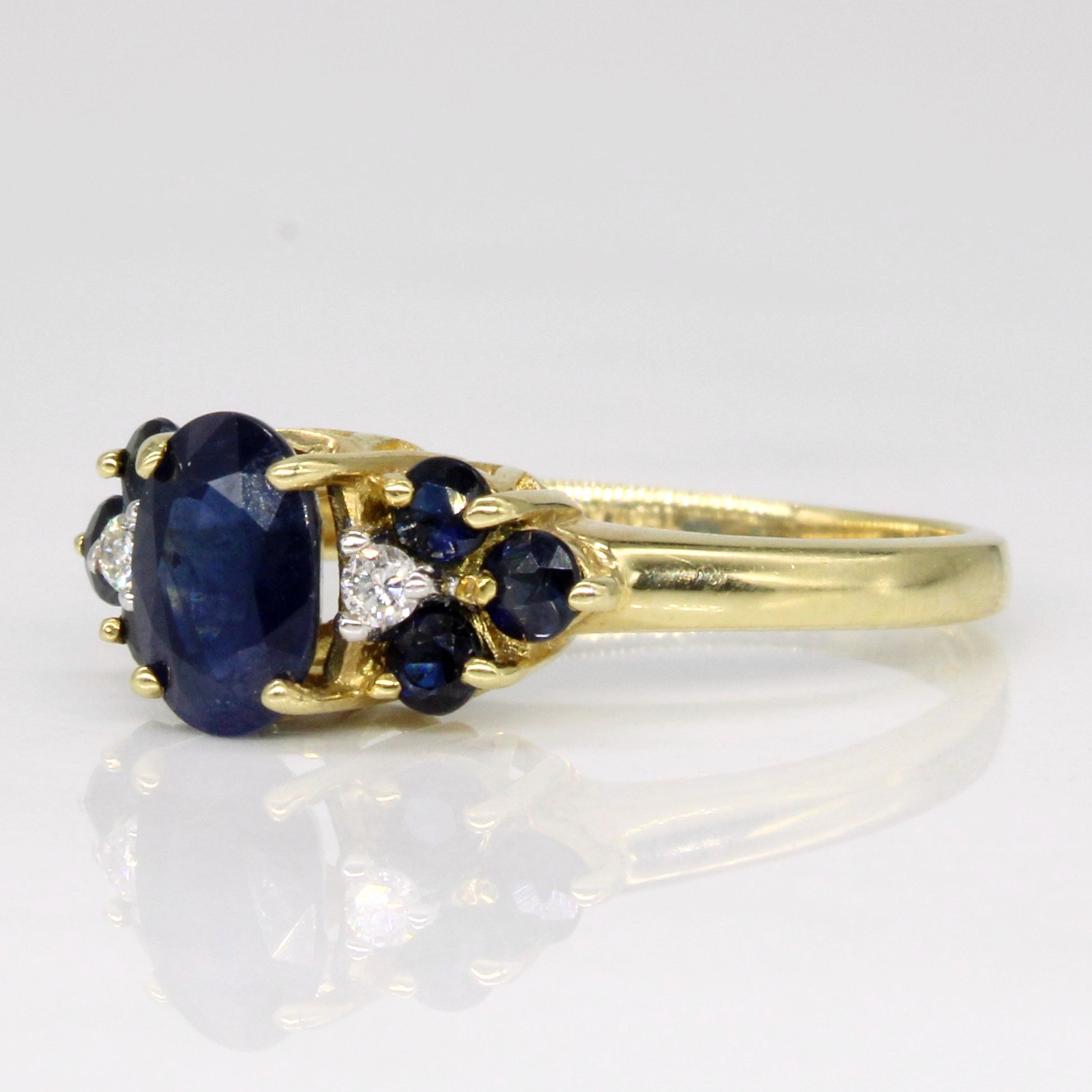 Sapphire & Diamond cocktail Ring | 1.36ctw, 0.05ctw | SZ 5.75 | – 100 Ways