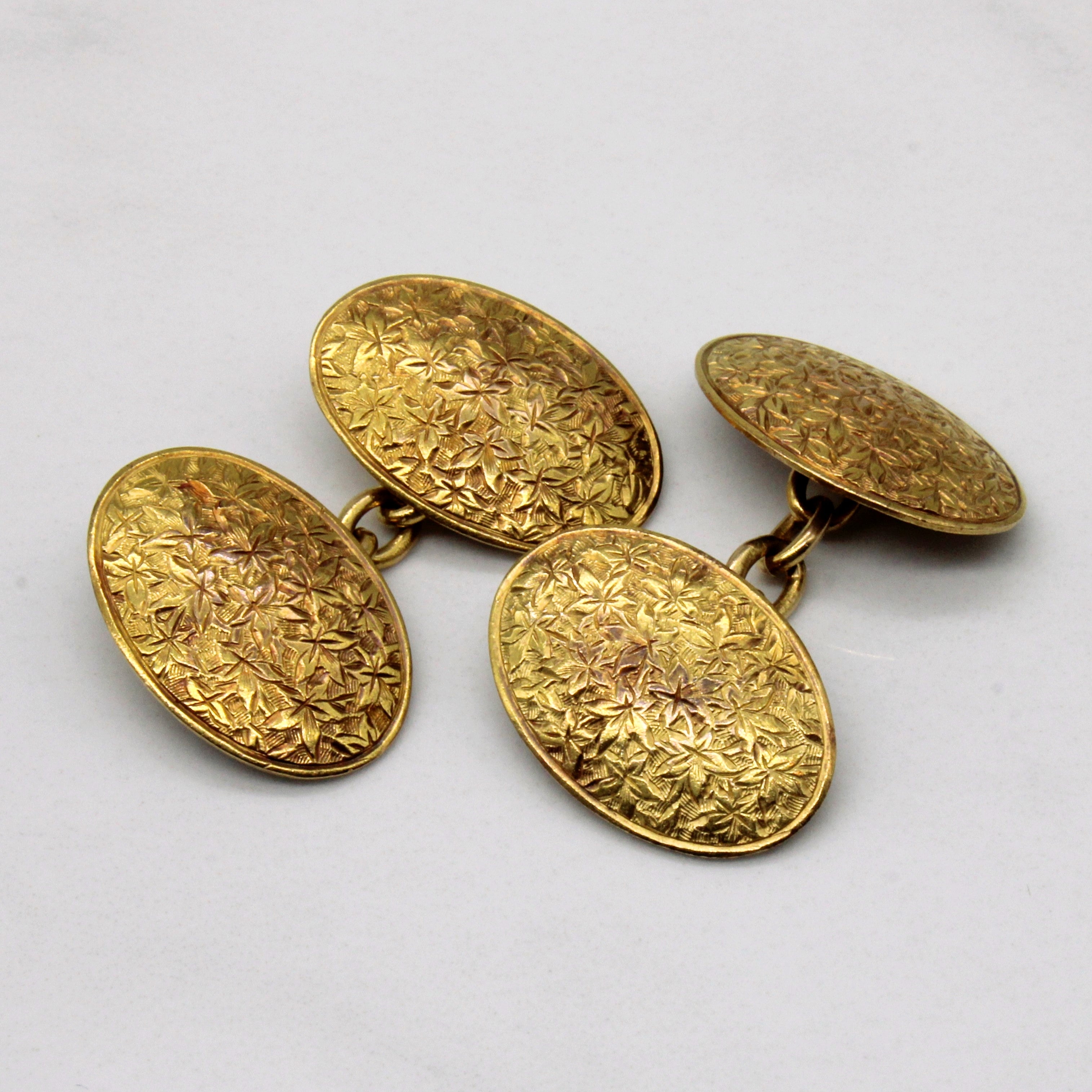 Boutons de manchette Birmingham 1897 en or jaune 15 carats 