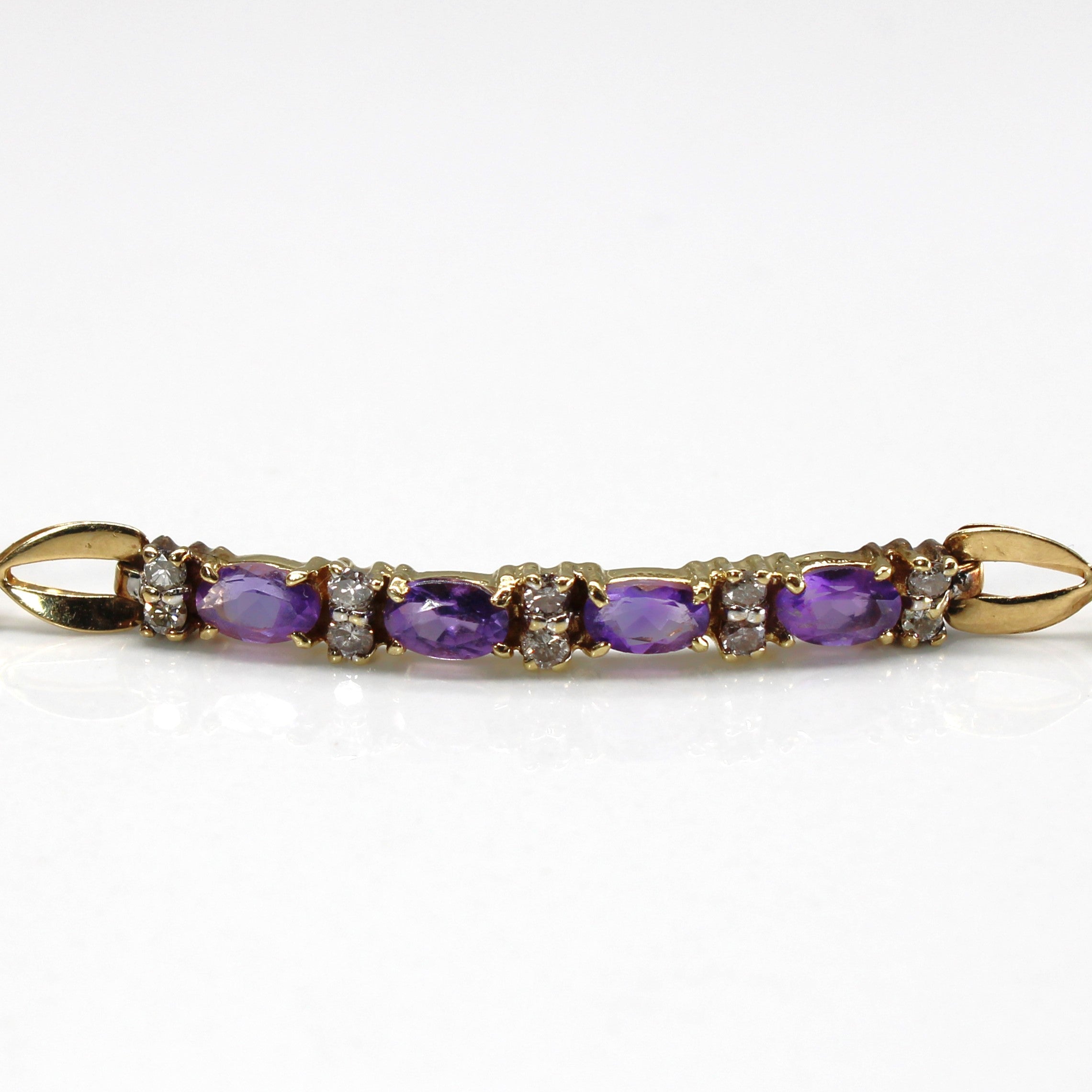 Amethyst & Diamond Chain Bracelet | 0.60ctw | 0.20ctw | 7"|
