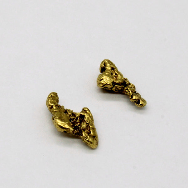 22k Yellow Gold Nugget Earrings