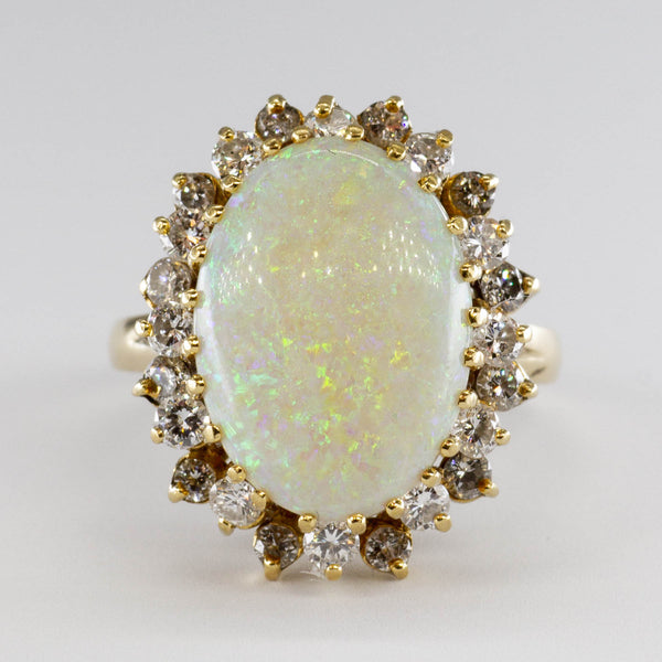 18k Opal and Diamond Cocktail Ring | 5.20ct | SZ 9.75