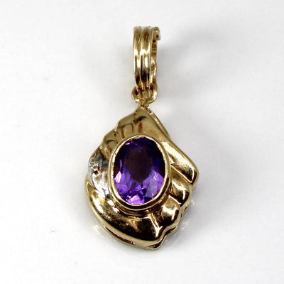 Bezel Set Amethyst & Diamond Pendant | 2.50ct | 0.01ct |