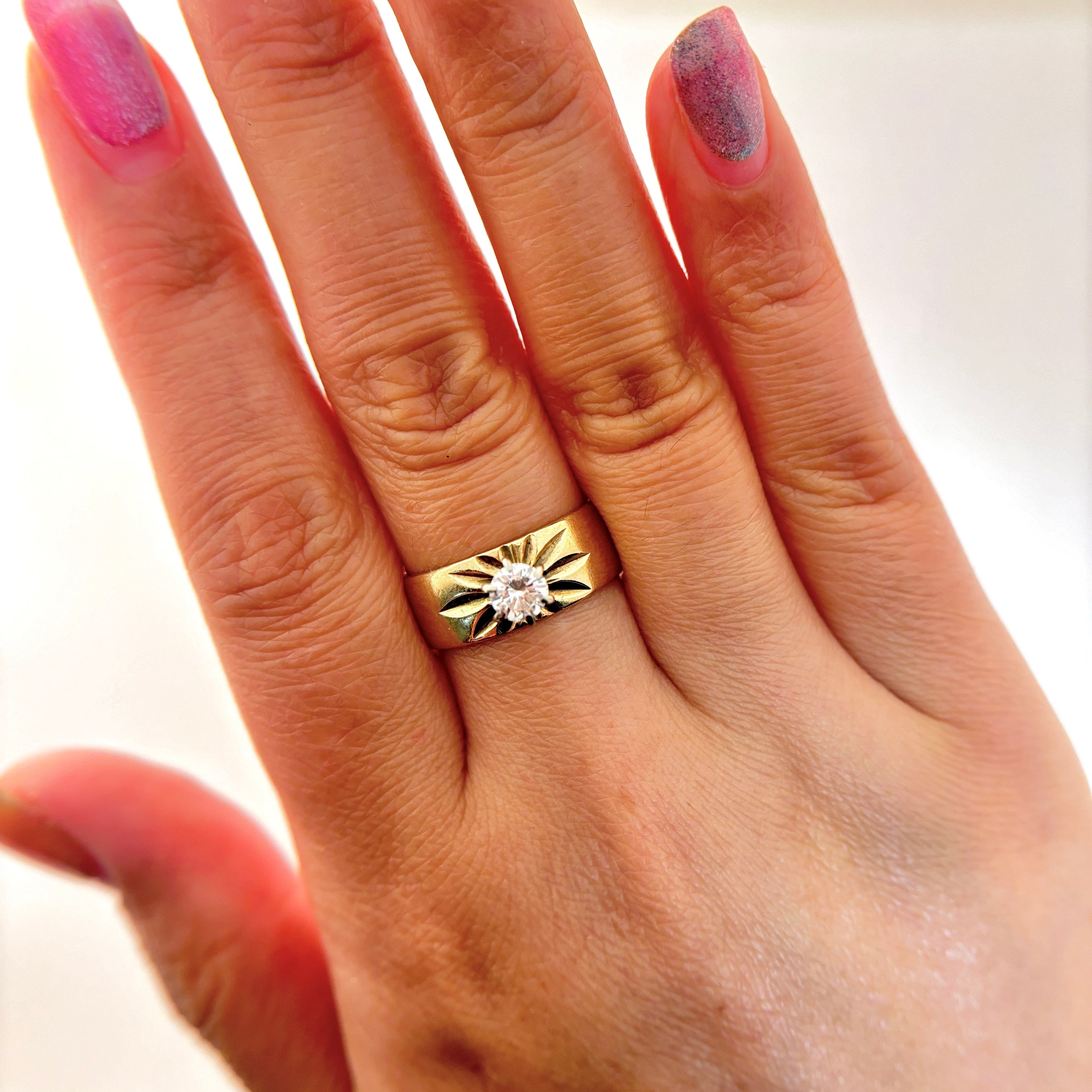 10K Yellow and White Gold 6-Prong Diamond Ring | 0.40 ct | SZ 8.5 |