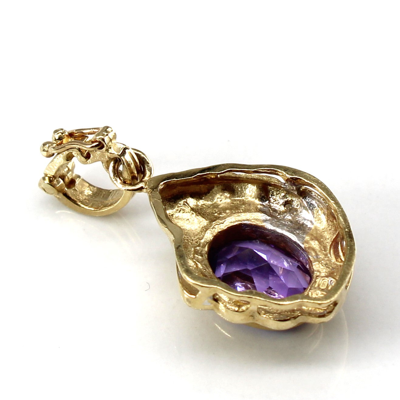 Bezel Set Amethyst & Diamond Pendant | 2.50ct | 0.01ct |