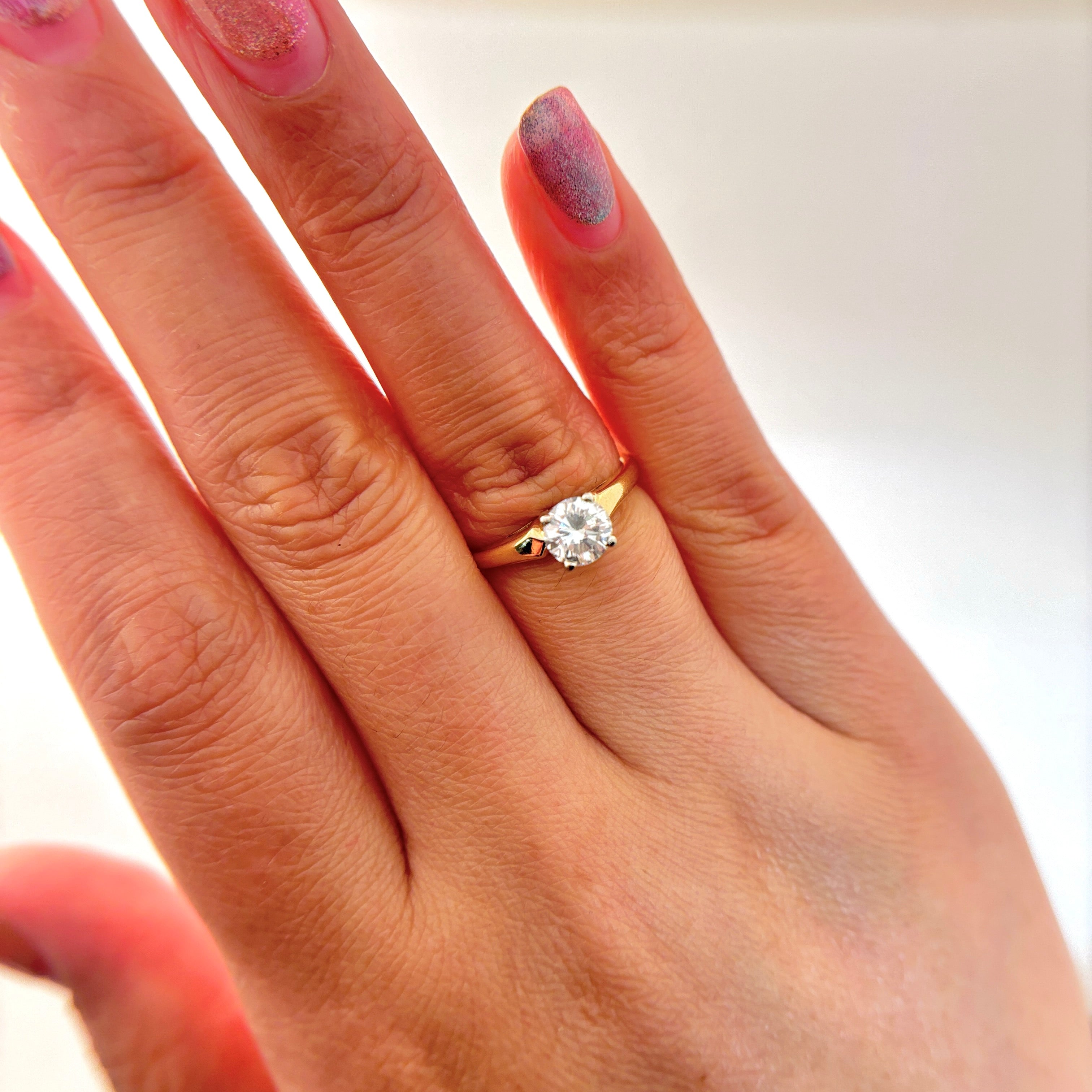 14K Yellow and White Gold 4-Prong Diamond Ring | 0.74 ct | SZ 5.75 |