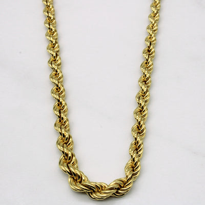 Vintage Italian 18k Yellow Gold Rope Chain | 19