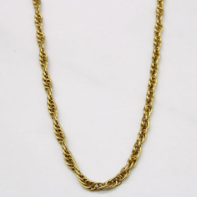 18k Yellow Gold Rope Link Chain | 24