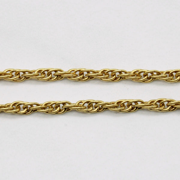 18k Yellow Gold Rope Link Chain | 24