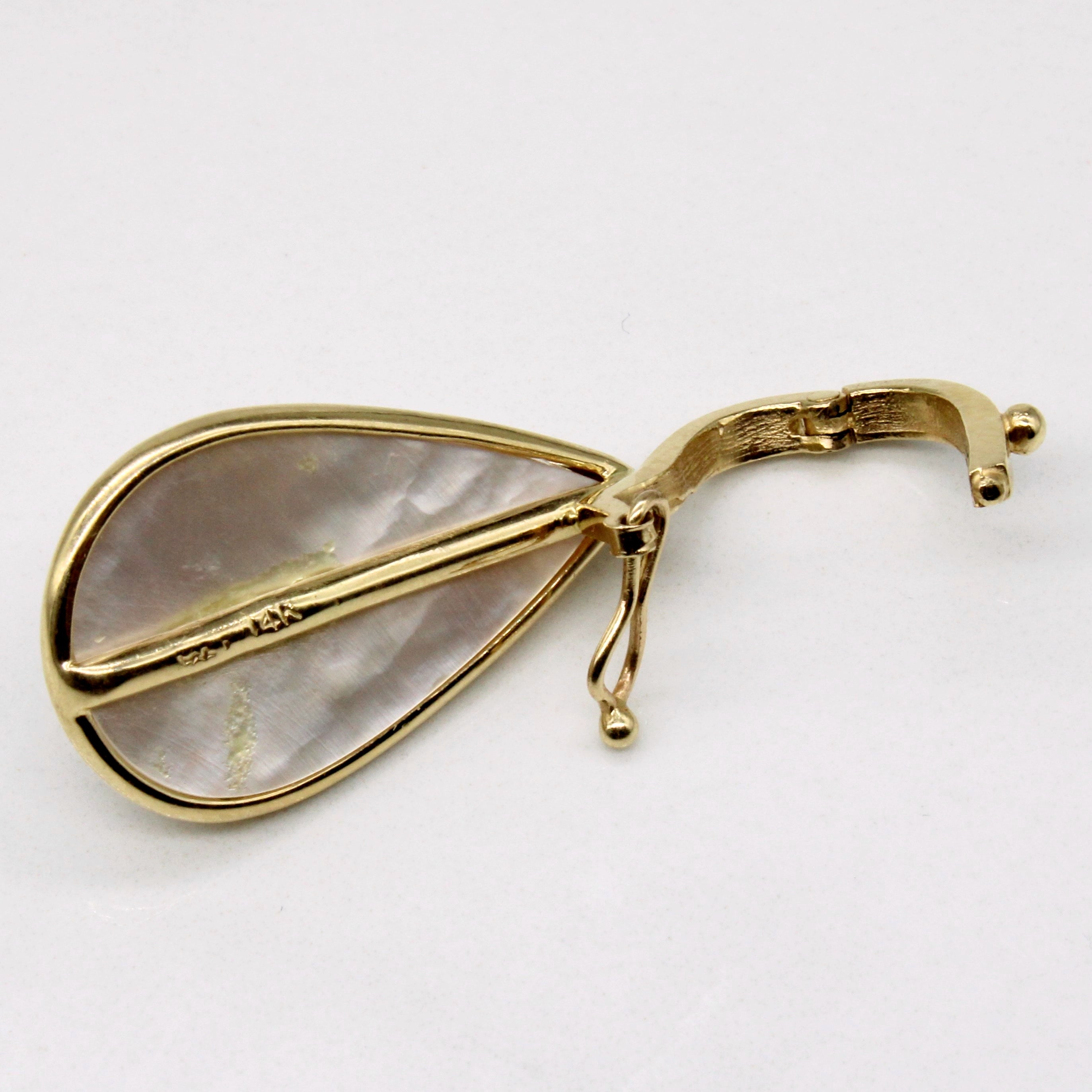 Pendentif goutte Mabe en perle et diamant | 0,03 ct | 