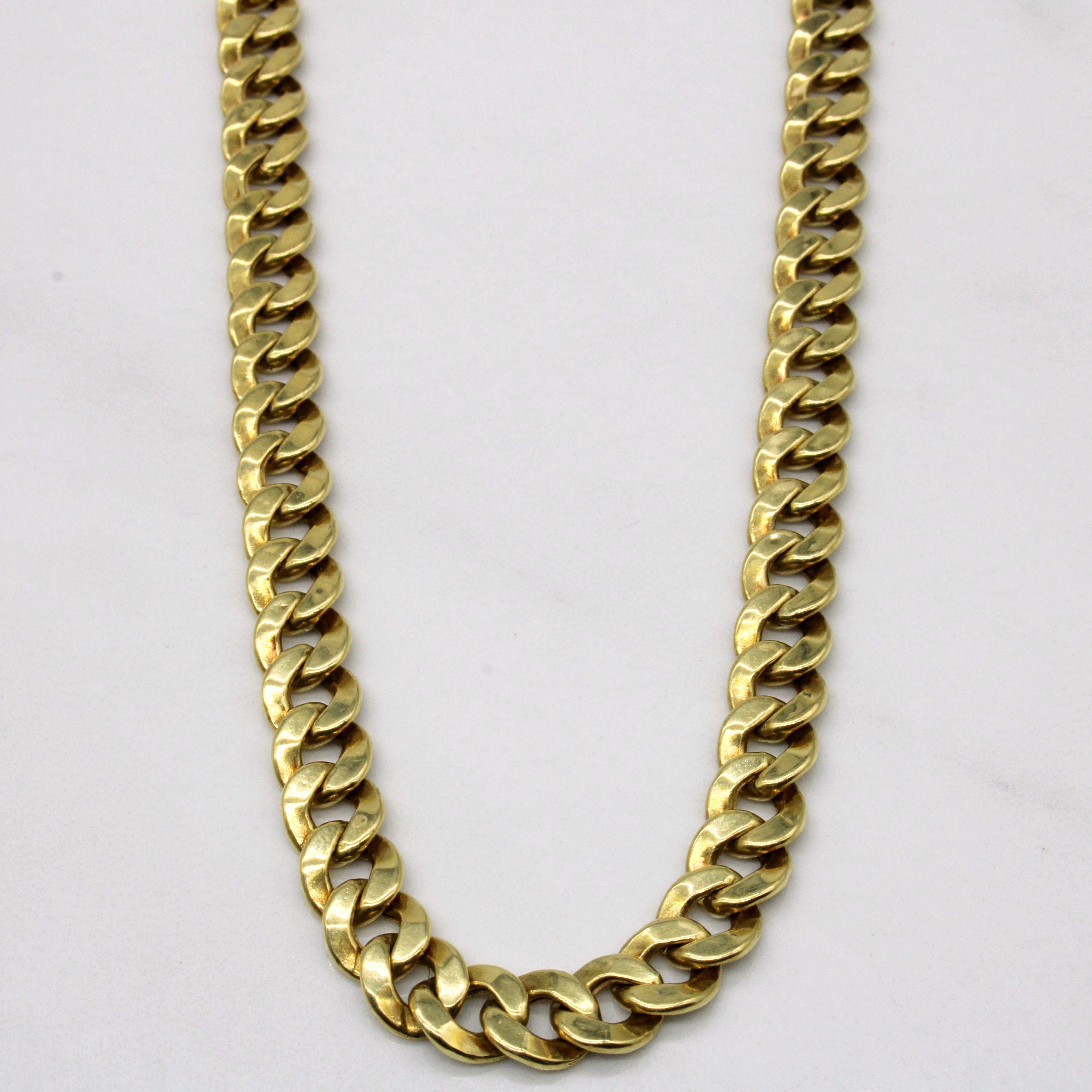 18k Yellow Gold Curb Link Chain | 21" |