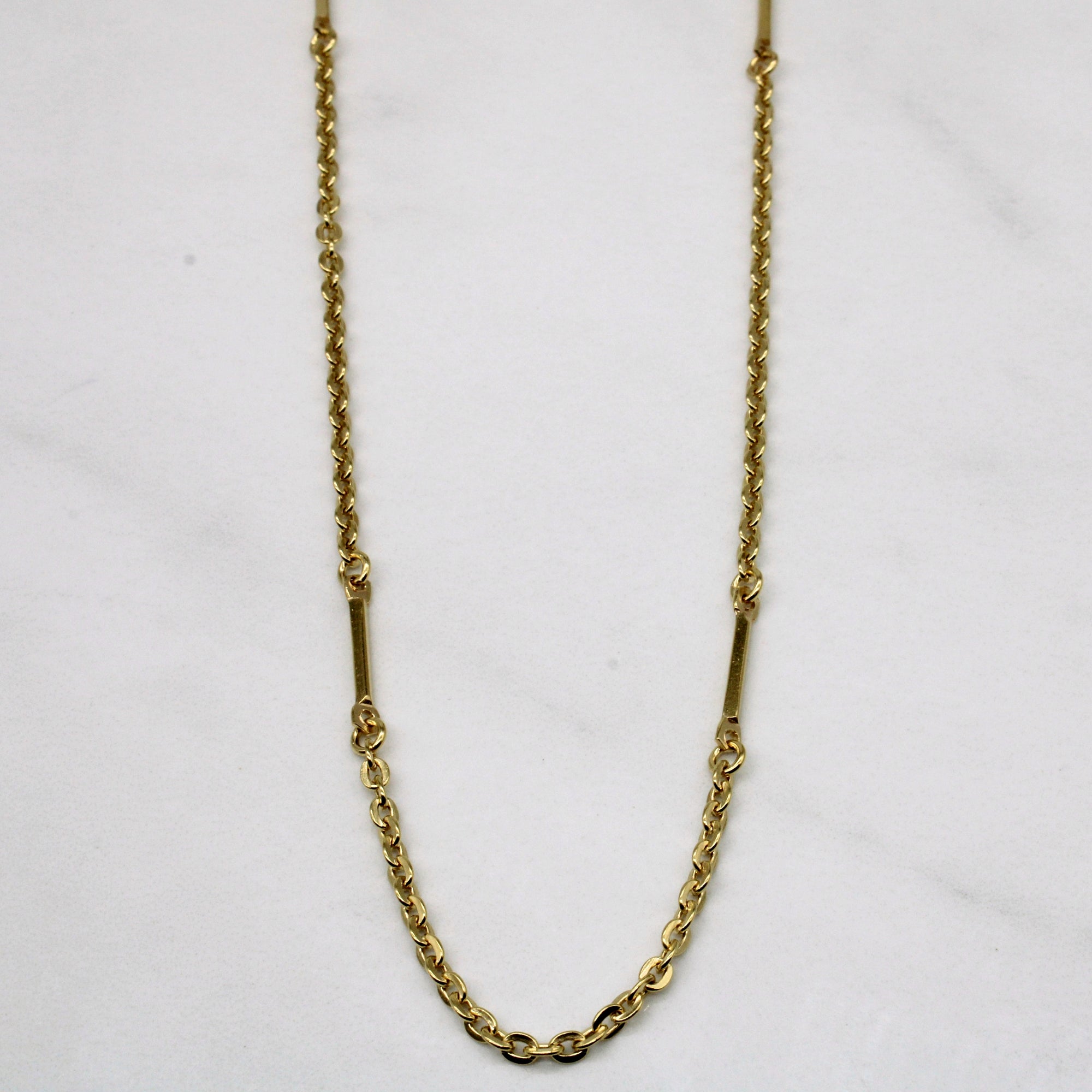 18k Yellow Gold Cable Bar Chain | 24